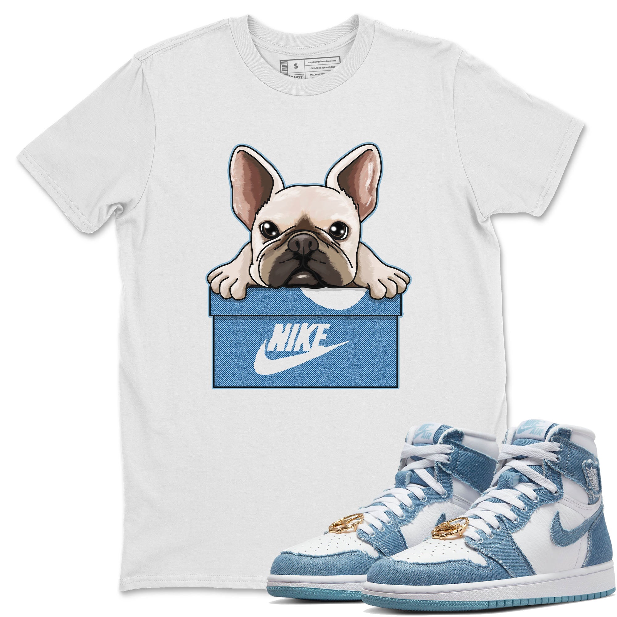 French Bulldog Unisex Tops - Air Jordan 1 Denim
