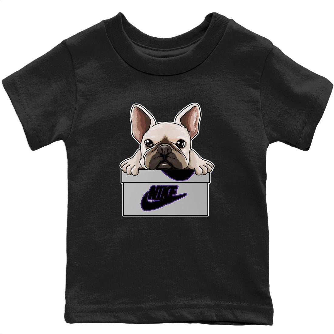 French Bulldog Kids Tops - Air Jordan 3 Dark Iris