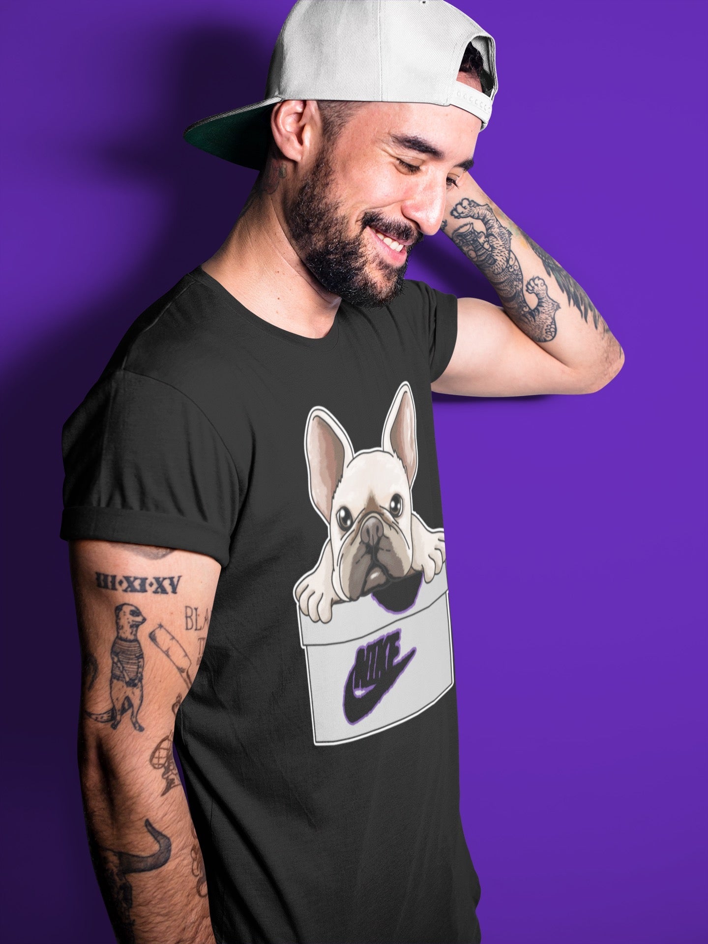 French Bulldog Unisex Tops - Air Jordan 3 Dark Iris