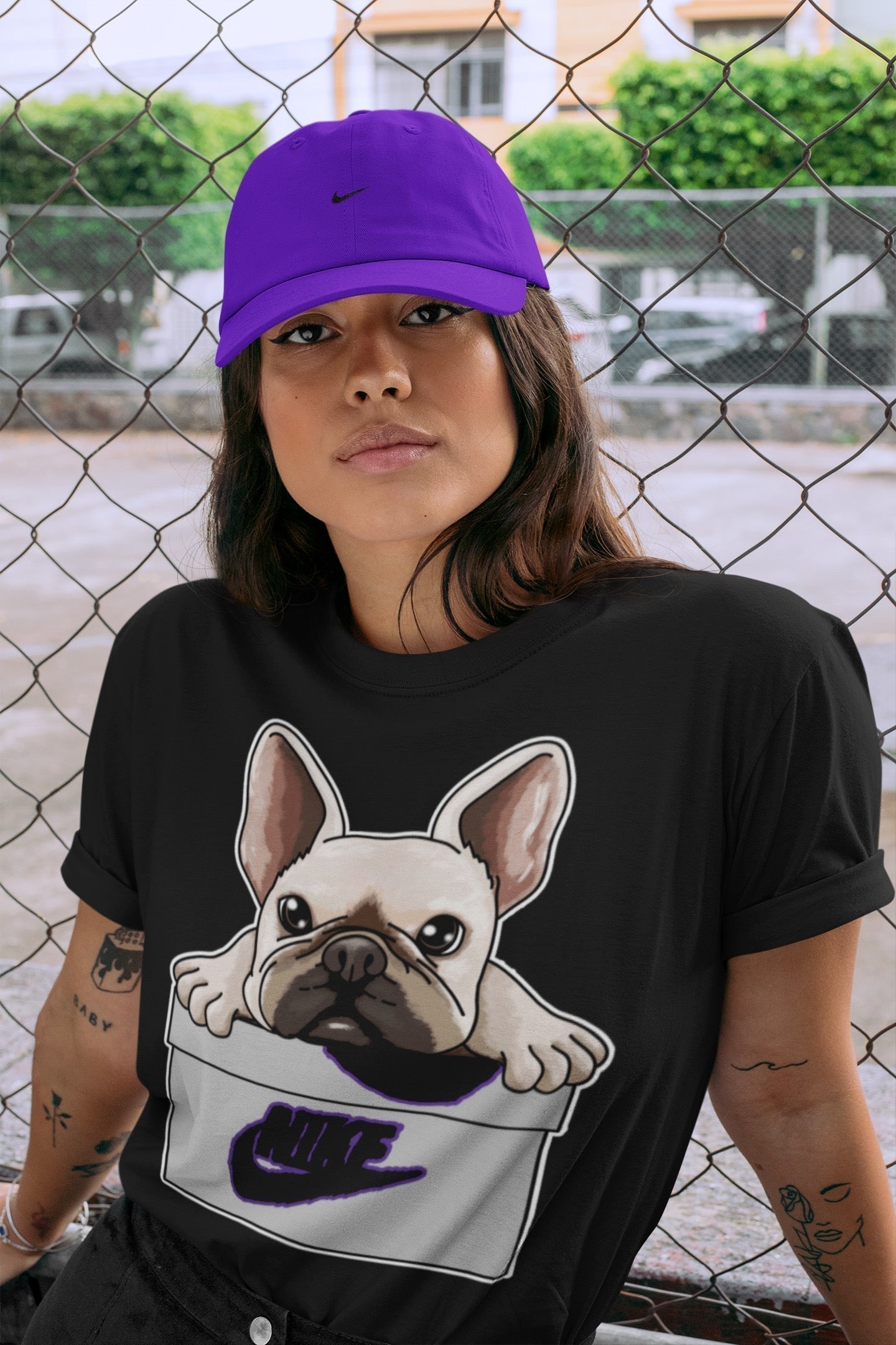 French Bulldog Unisex Tops - Air Jordan 3 Dark Iris