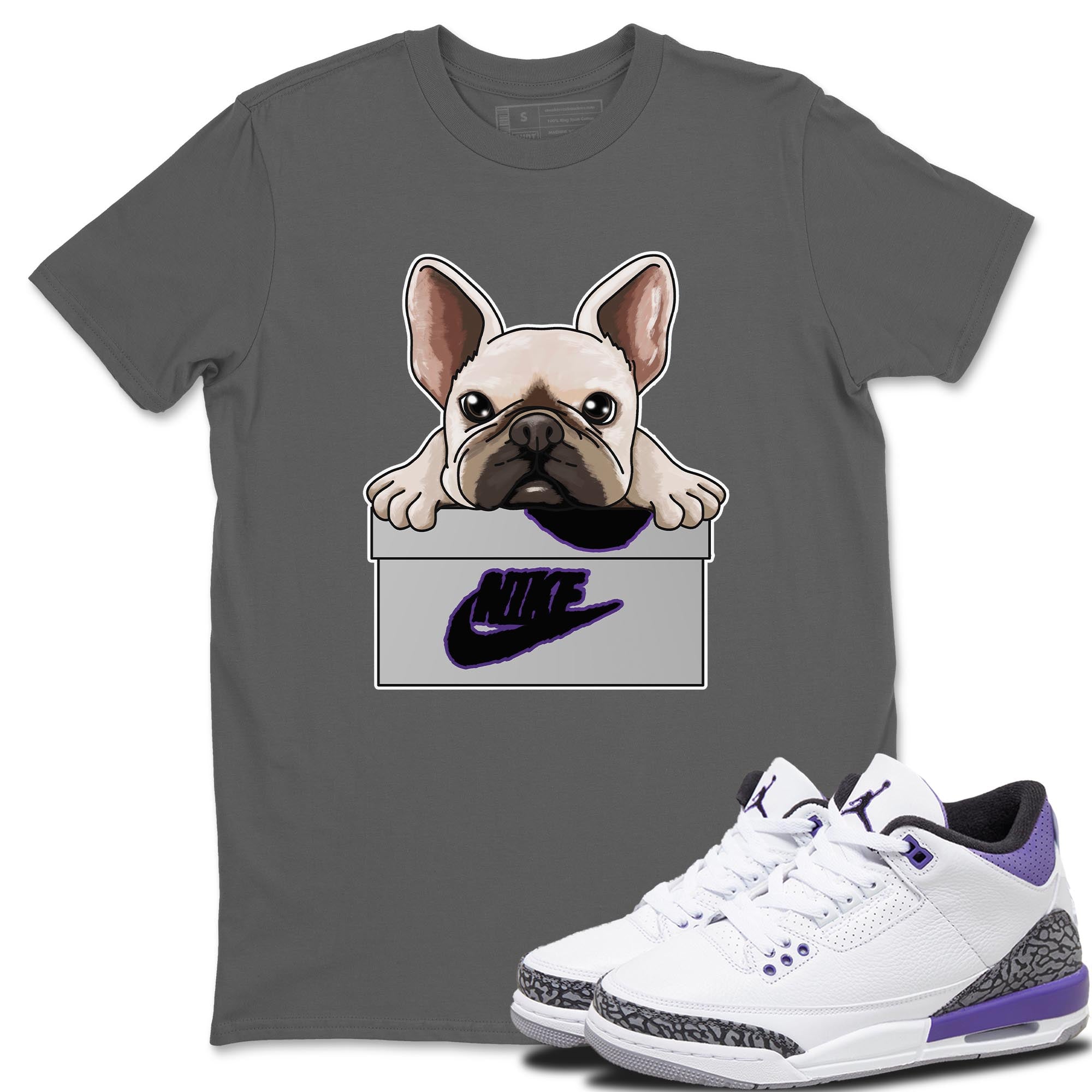 French Bulldog Unisex Tops - Air Jordan 3 Dark Iris