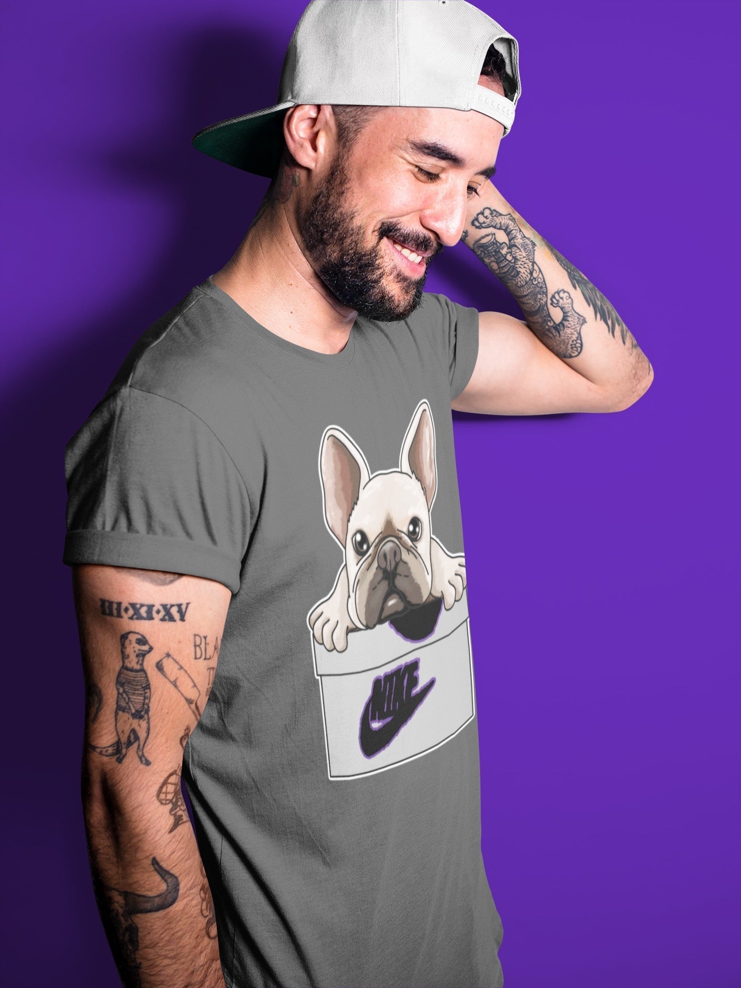 French Bulldog Unisex Tops - Air Jordan 3 Dark Iris