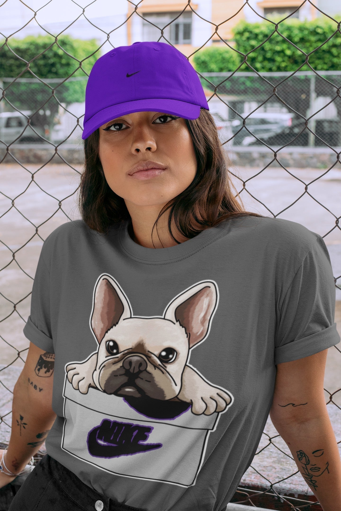 French Bulldog Unisex Tops - Air Jordan 3 Dark Iris