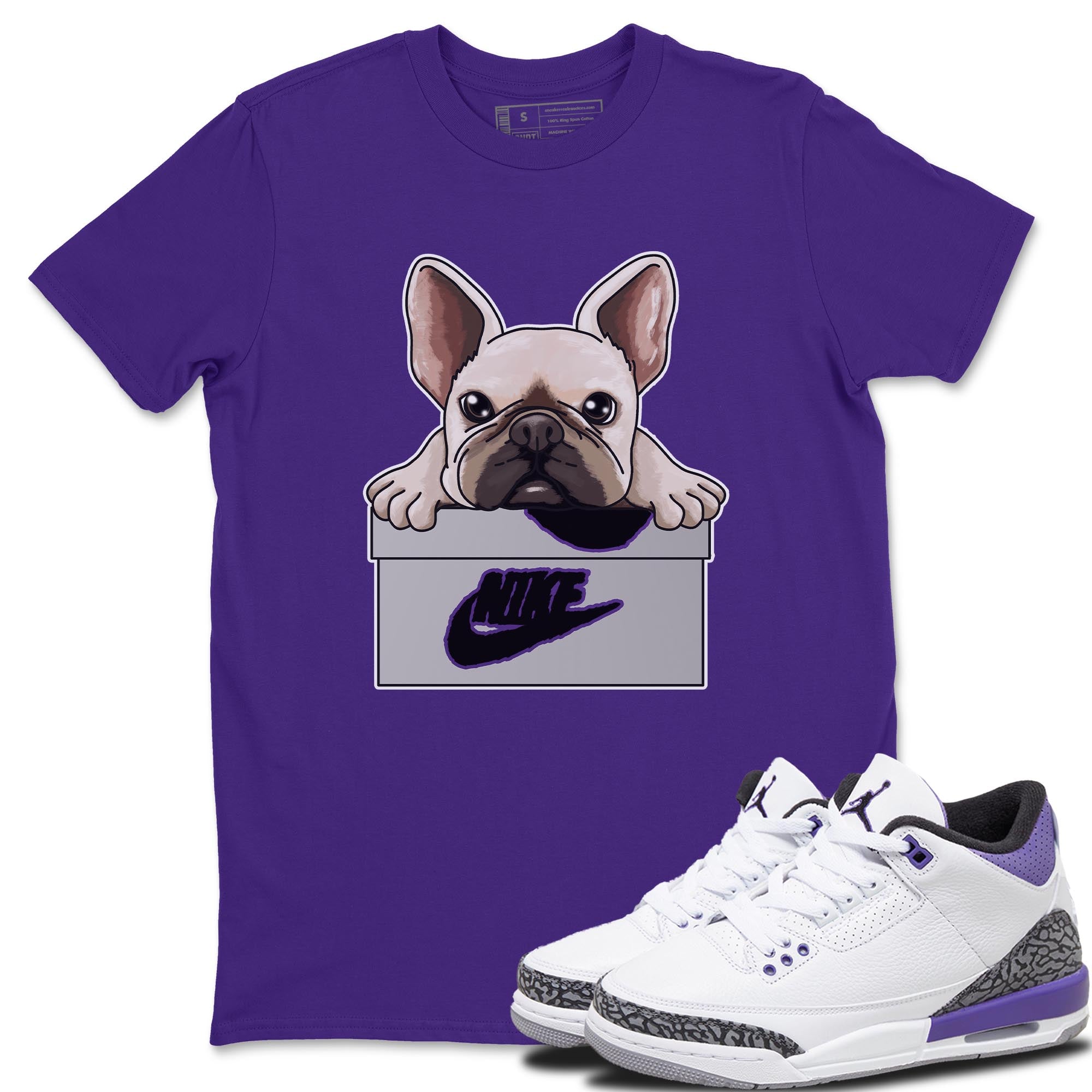 French Bulldog Unisex Tops - Air Jordan 3 Dark Iris