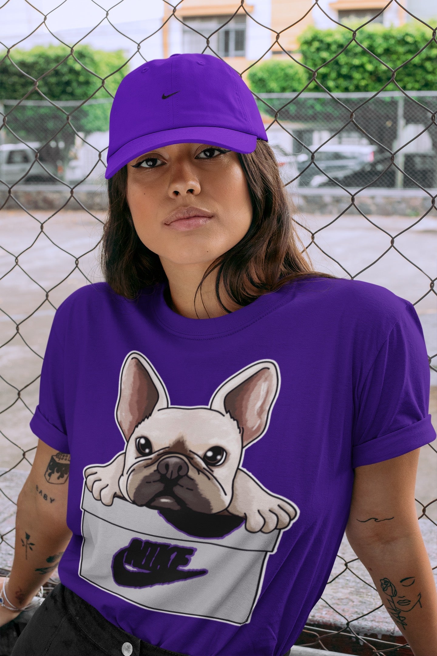 French Bulldog Unisex Tops - Air Jordan 3 Dark Iris