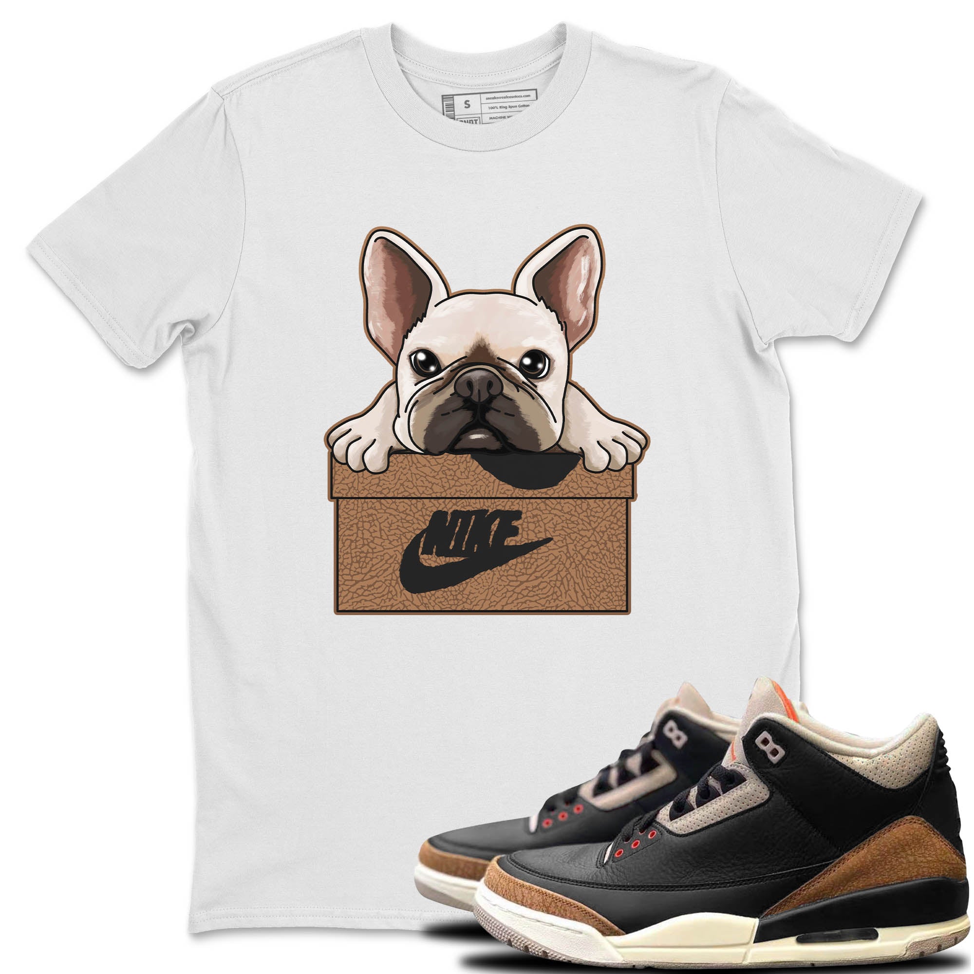 French Bulldog Unisex Tops - Air Jordan 3 Desert Elephant