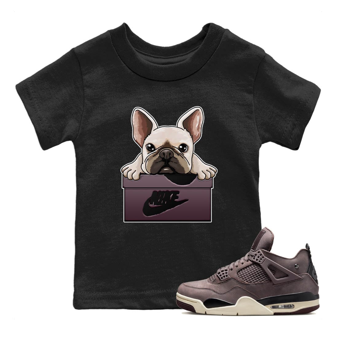 French Bulldog Kids Tops - Air Jordan 4 A Ma Maniere