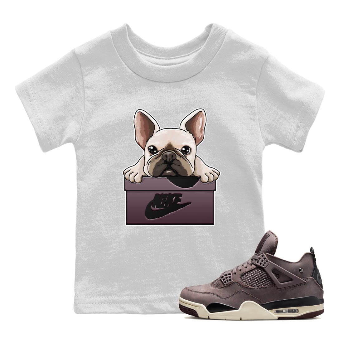 French Bulldog Kids Tops - Air Jordan 4 A Ma Maniere