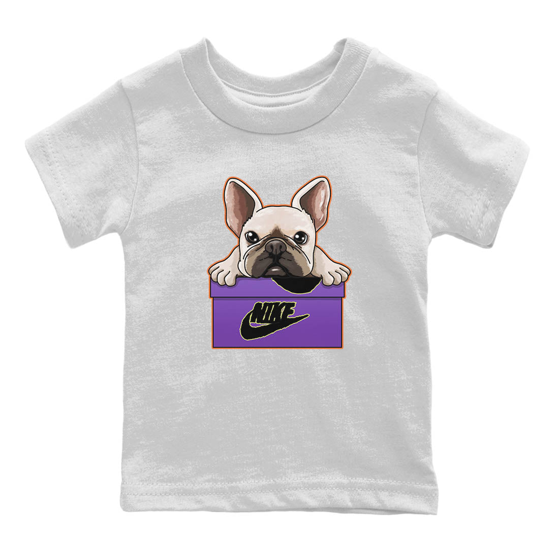 French Bulldog Kids Tops - Air Jordan 4 Canyon Purple