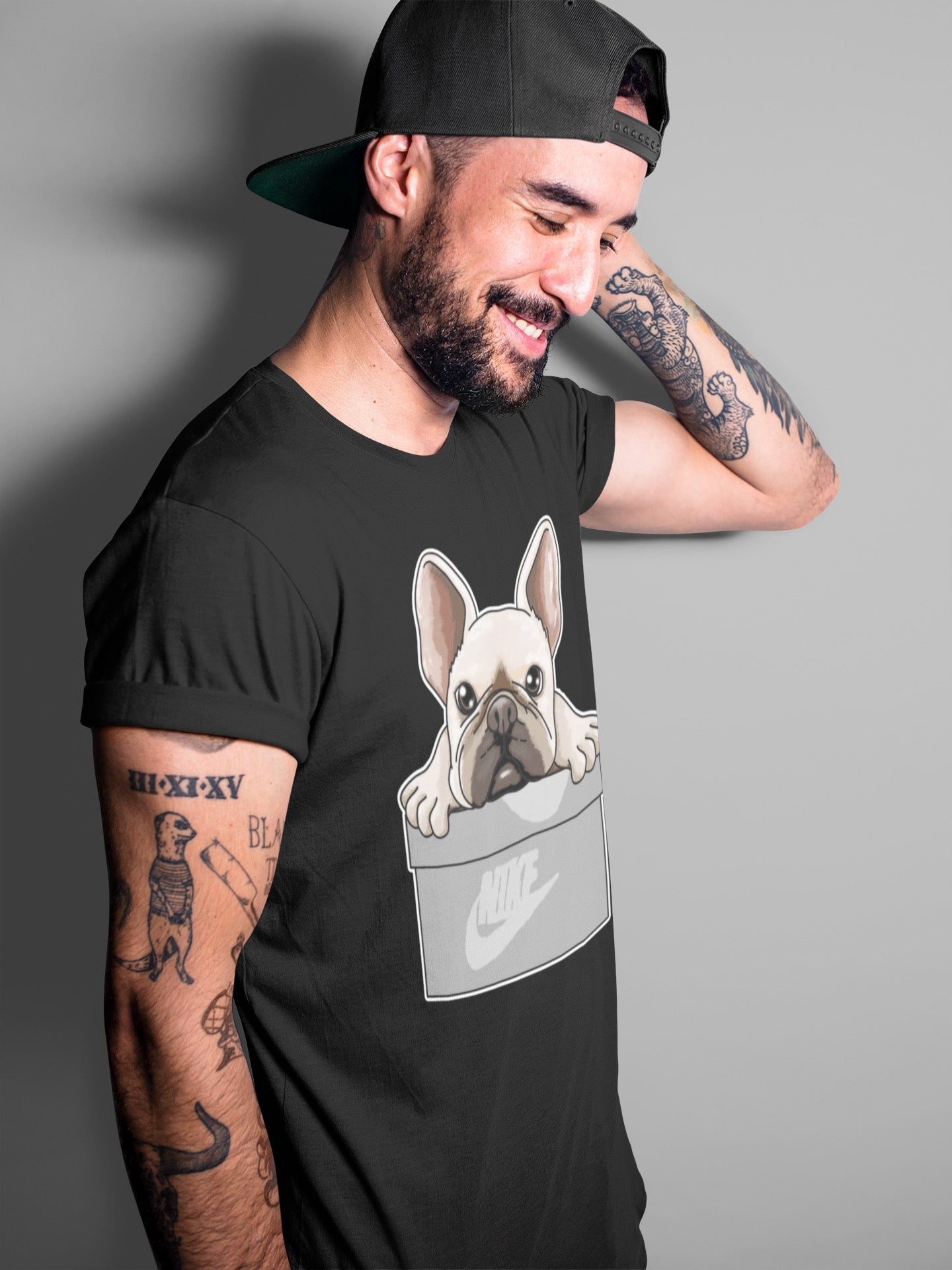 French Bulldog Unisex Tops - Air Jordan 4 Military Black
