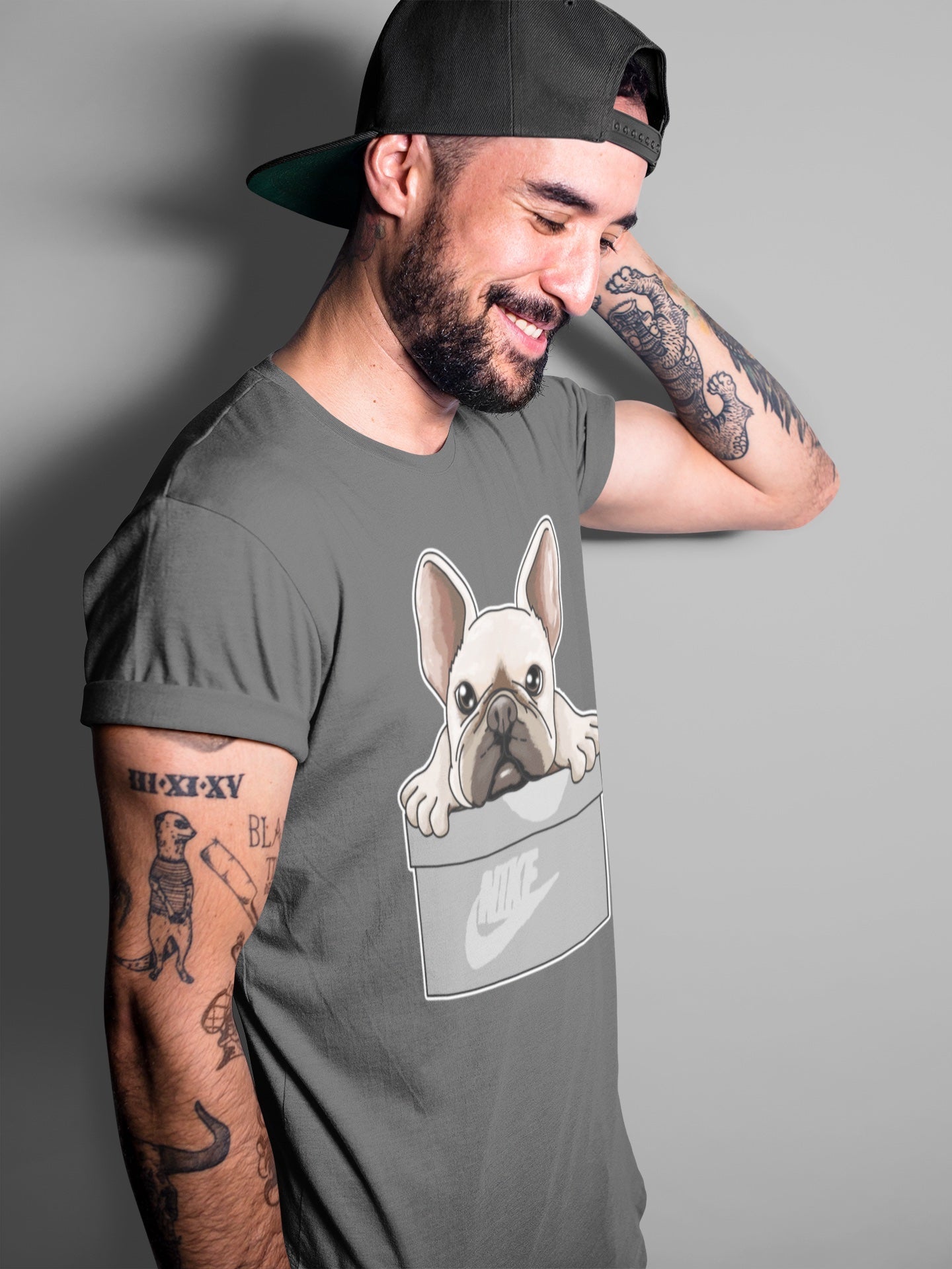 French Bulldog Unisex Tops - Air Jordan 4 Military Black