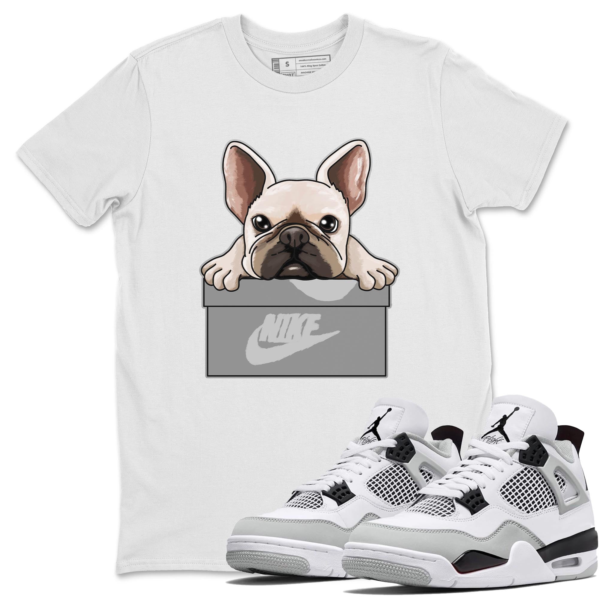 French Bulldog Unisex Tops - Air Jordan 4 Military Black