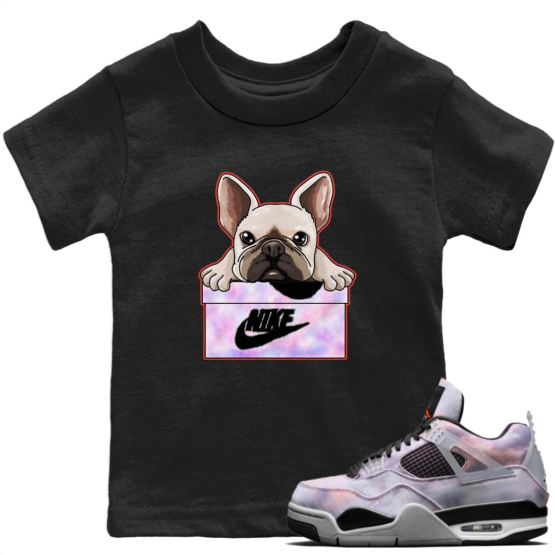 French Bulldog Kids Tops - Air Jordan 4 Zen Master