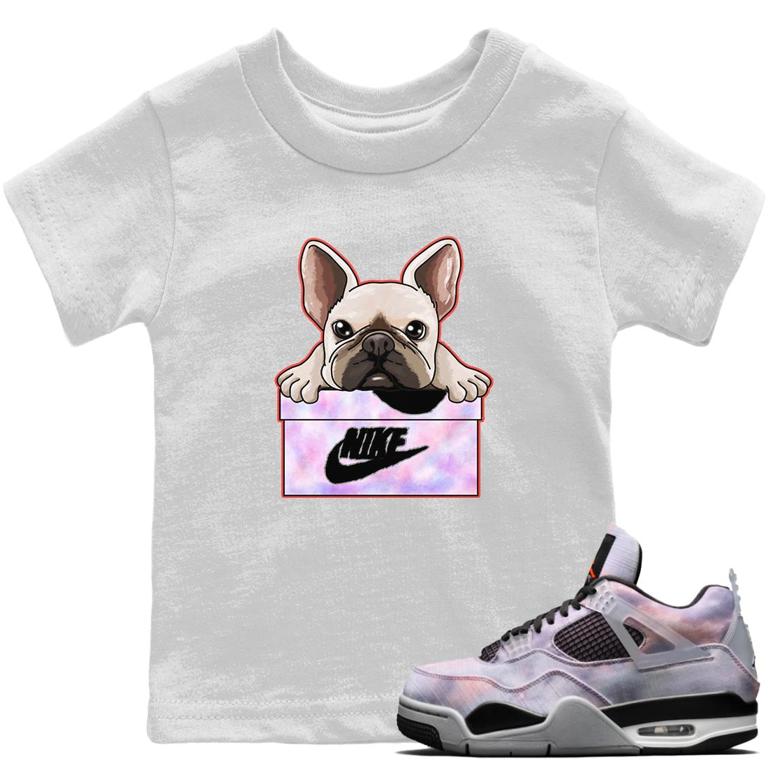 French Bulldog Kids Tops - Air Jordan 4 Zen Master