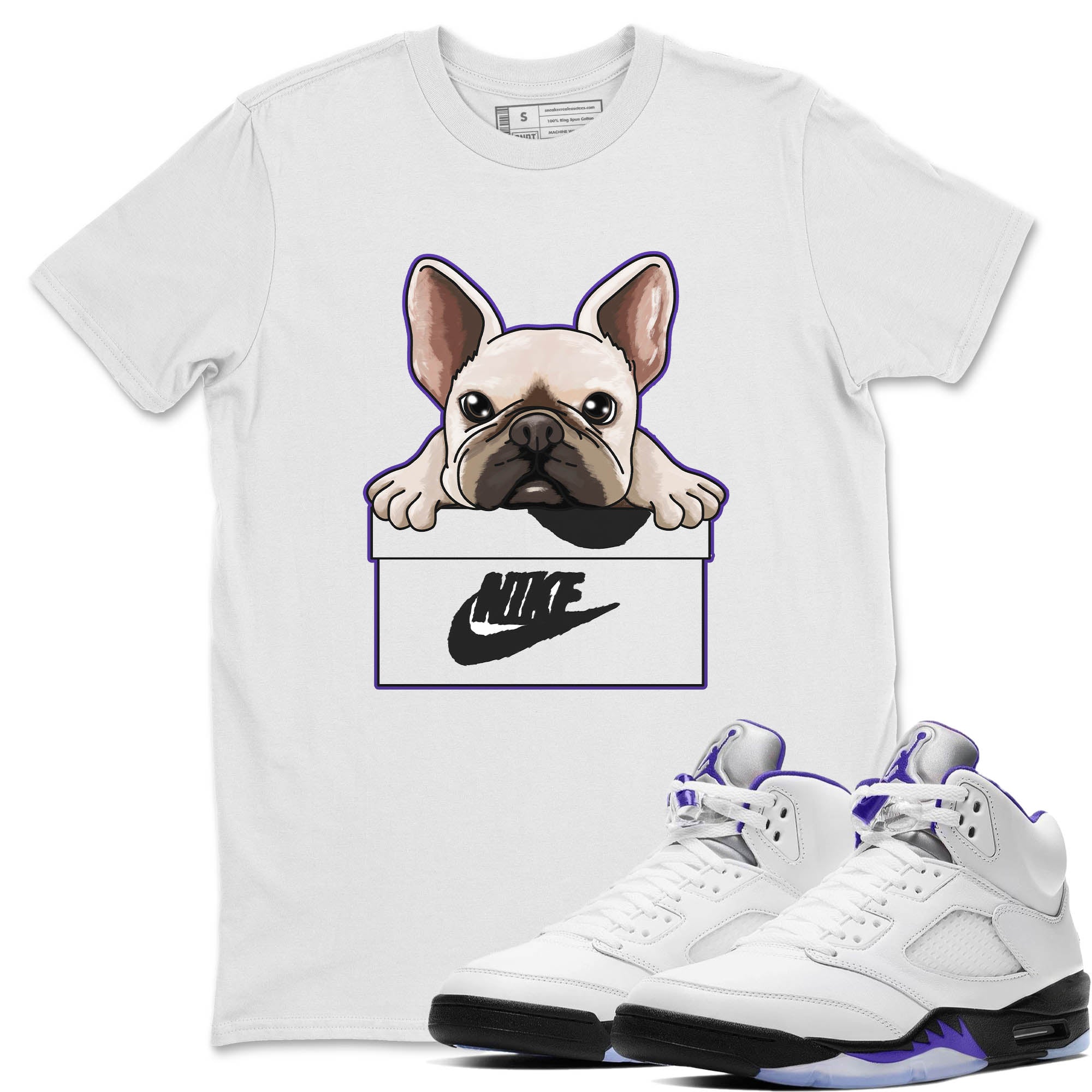 French Bulldog Unisex Tops - Air Jordan 5 Concord