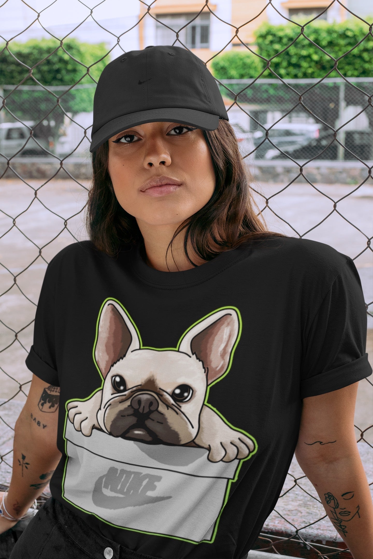 French Bulldog Unisex Tops - Air Jordan 5 Green Bean