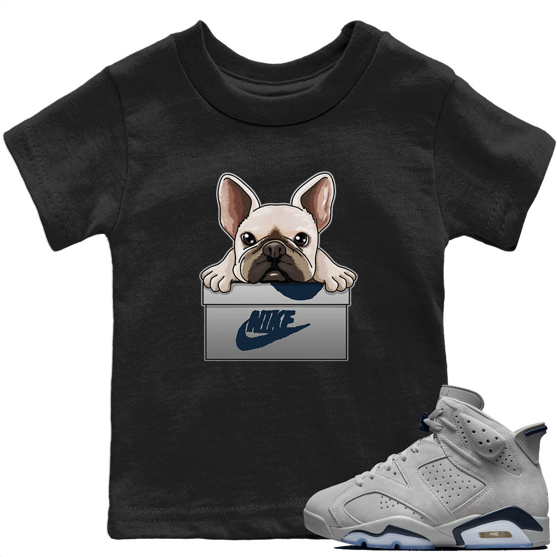 French Bulldog Kids Tops - Air Jordan 6 Georgetown