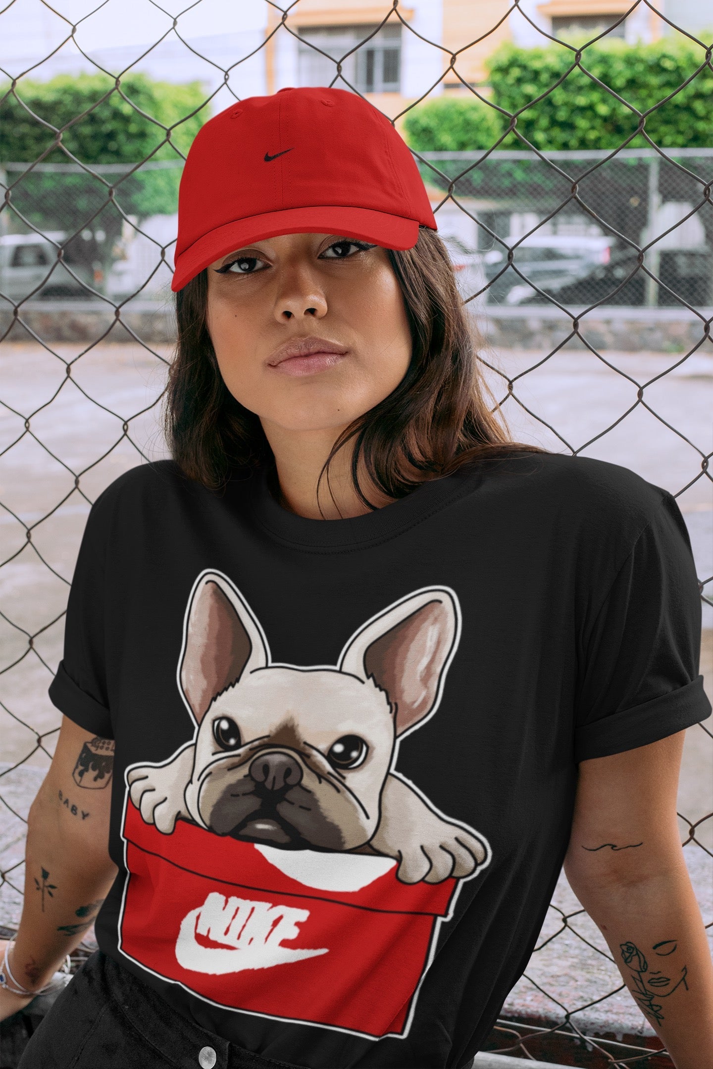 French Bulldog Unisex Tops - Air Jordan 6 Red Velvet Cookies