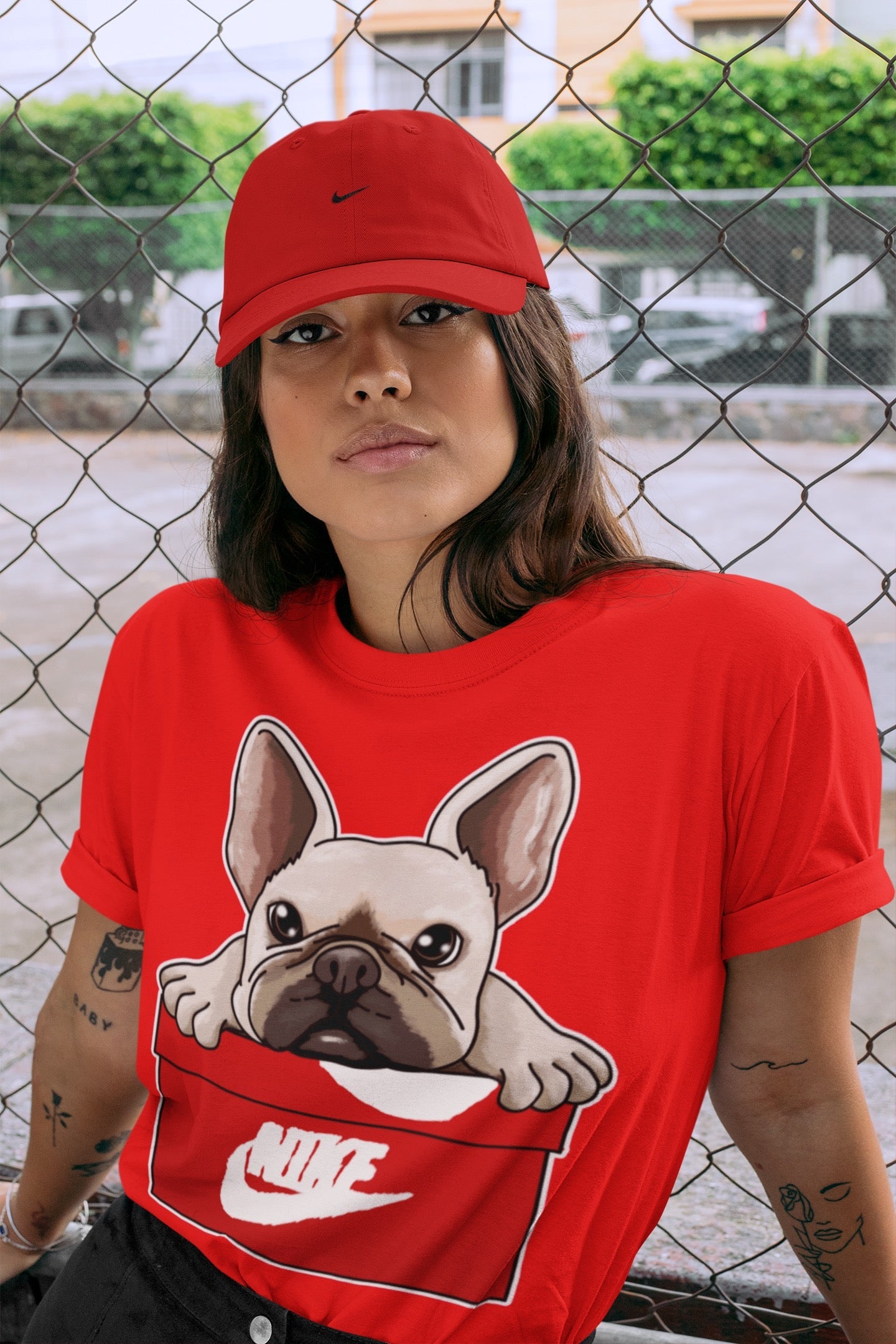 French Bulldog Unisex Tops - Air Jordan 6 Red Velvet Cookies