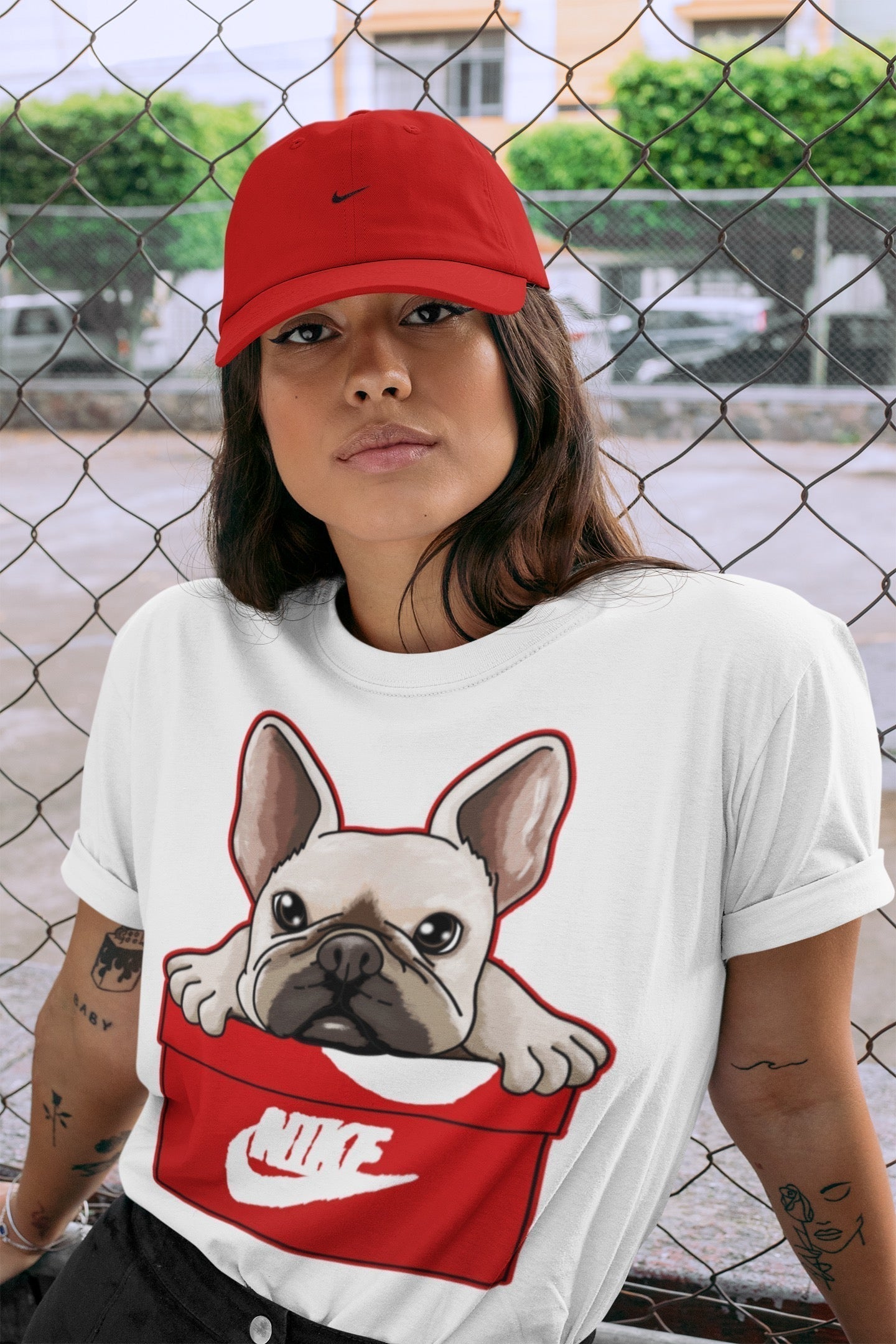 French Bulldog Unisex Tops - Air Jordan 6 Red Velvet Cookies