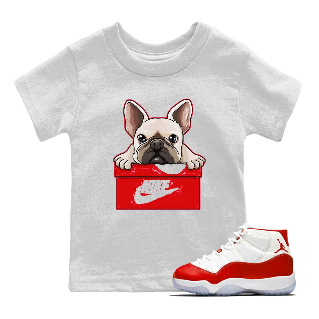 French Bullodg Kids Tops - Air Jordan 11 Cherry