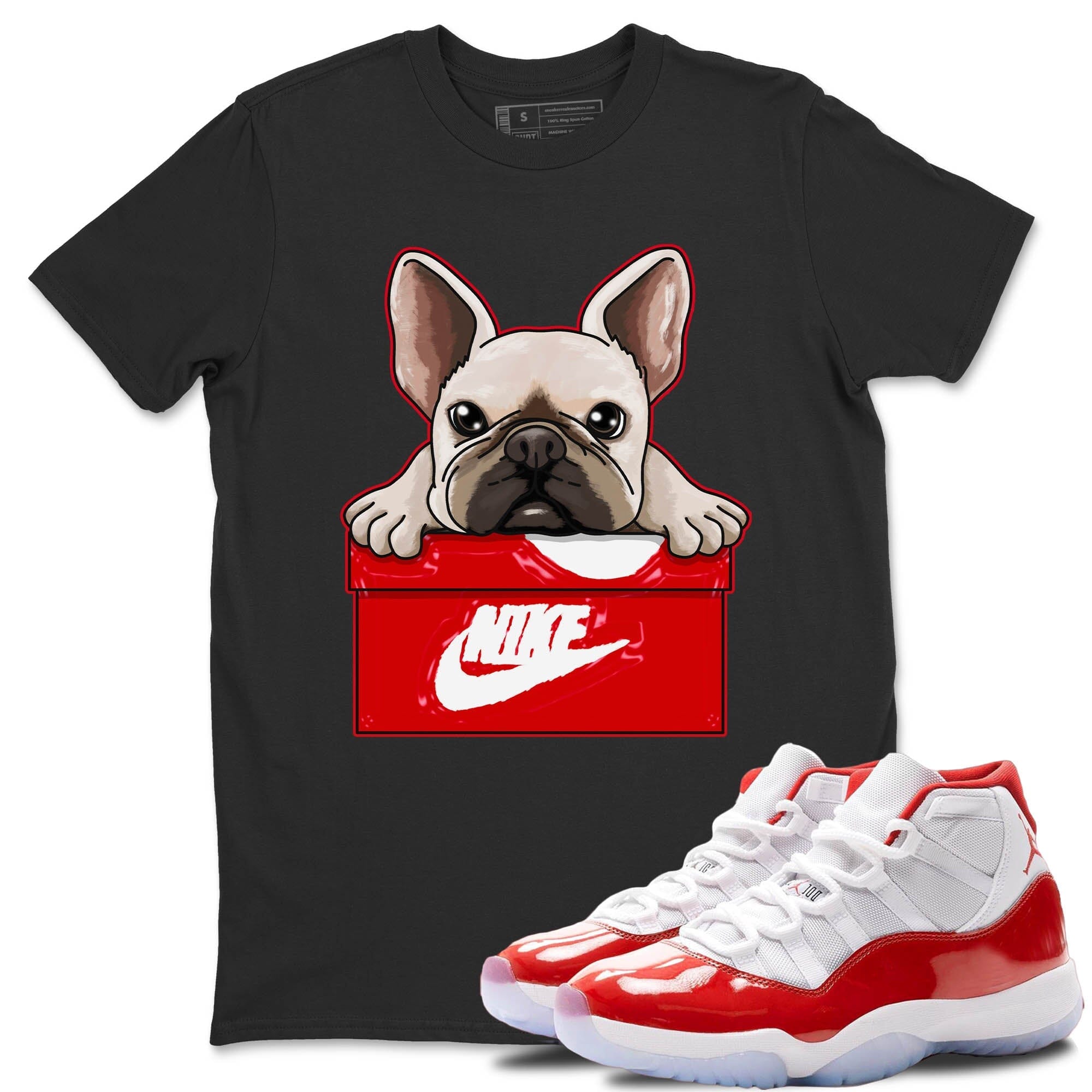 French Bullodg Unisex Tops - Air Jordan 11 Cherry