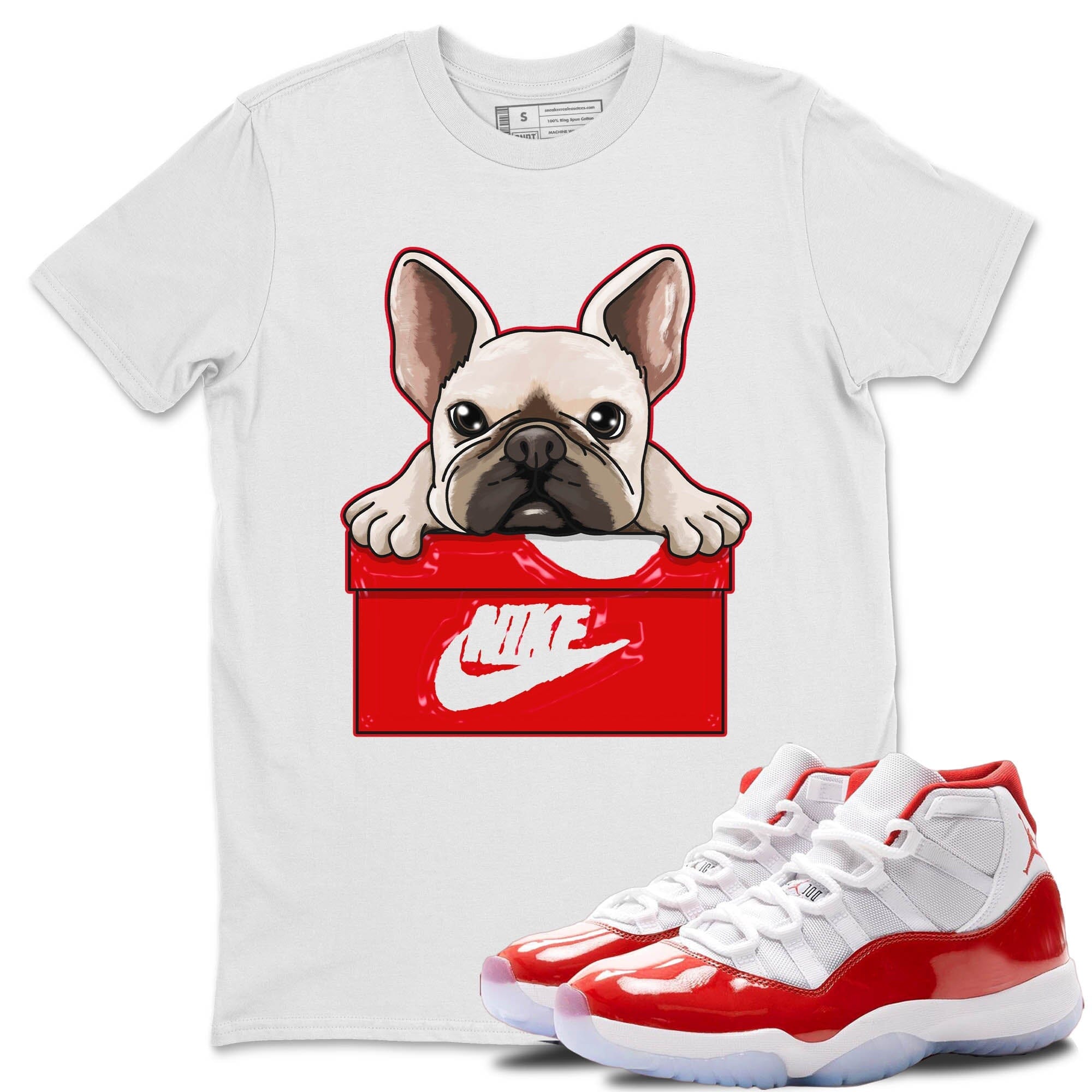 French Bullodg Unisex Tops - Air Jordan 11 Cherry