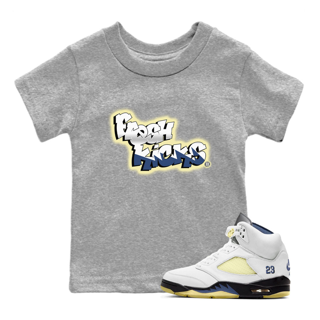 Fresh Kicks snkmatch Tee Kids - Air Jordan 5 A Ma Maniere x Photon Dust