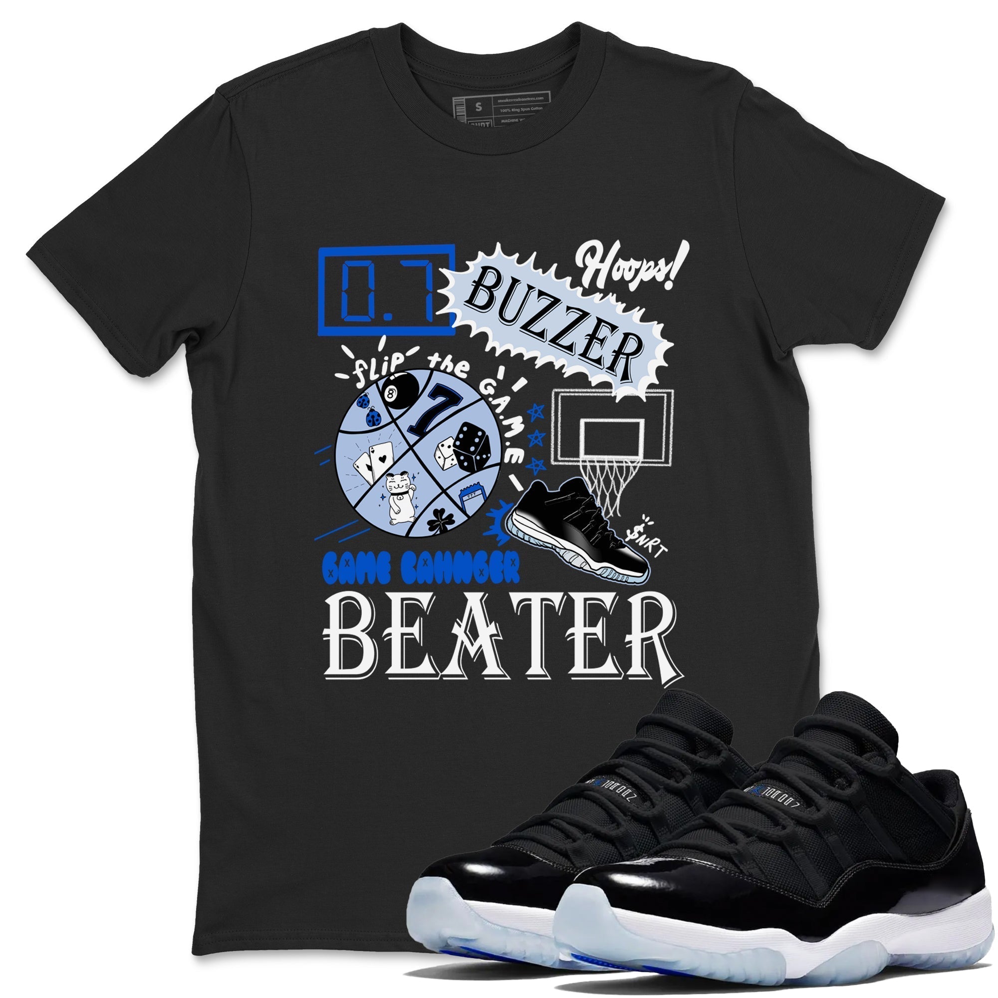 Game Changer snkmatch Tees - Air Jordan 11 Black and Varsity Royal