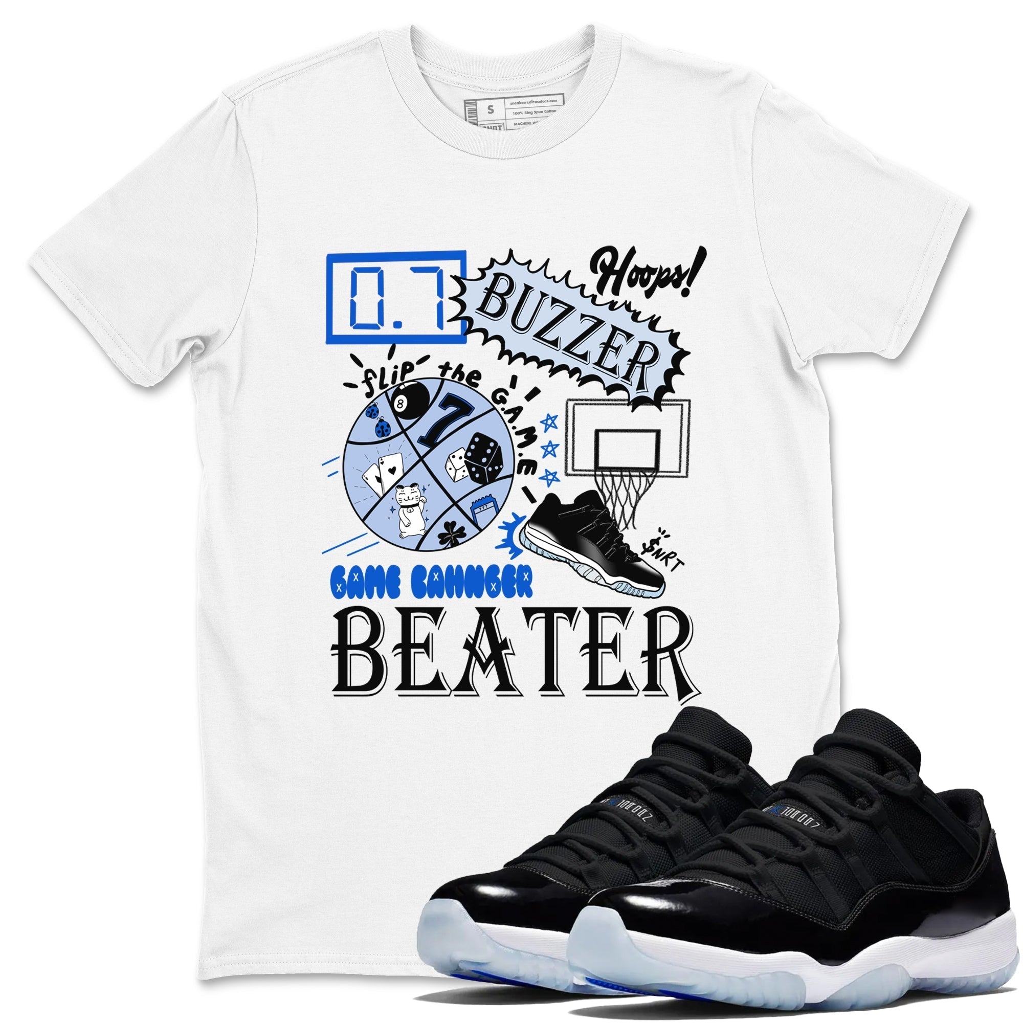 Game Changer snkmatch Tees - Air Jordan 11 Black and Varsity Royal
