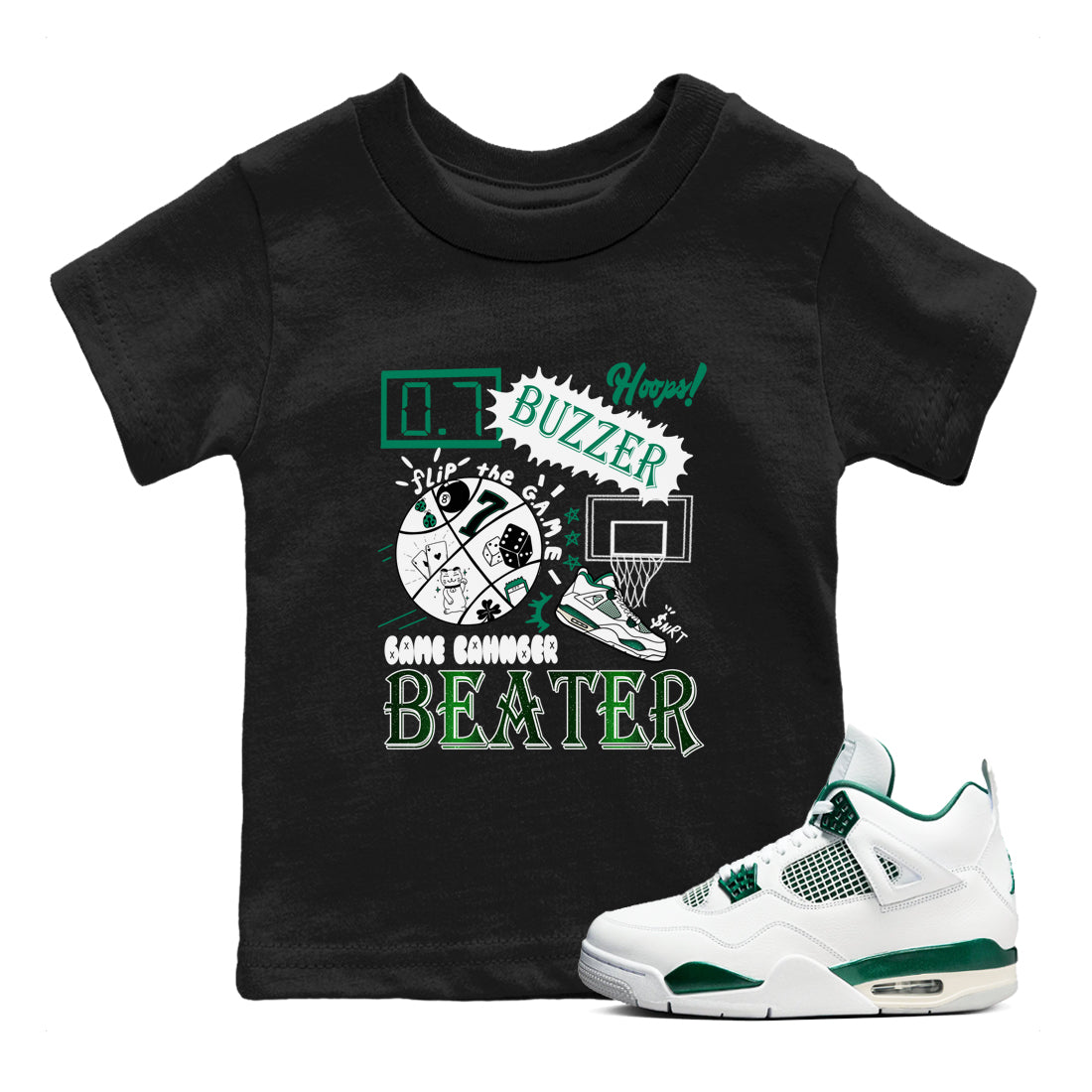 Game Changer snkmatch Tees Kids - Air Jordan 4 Oxidized Green