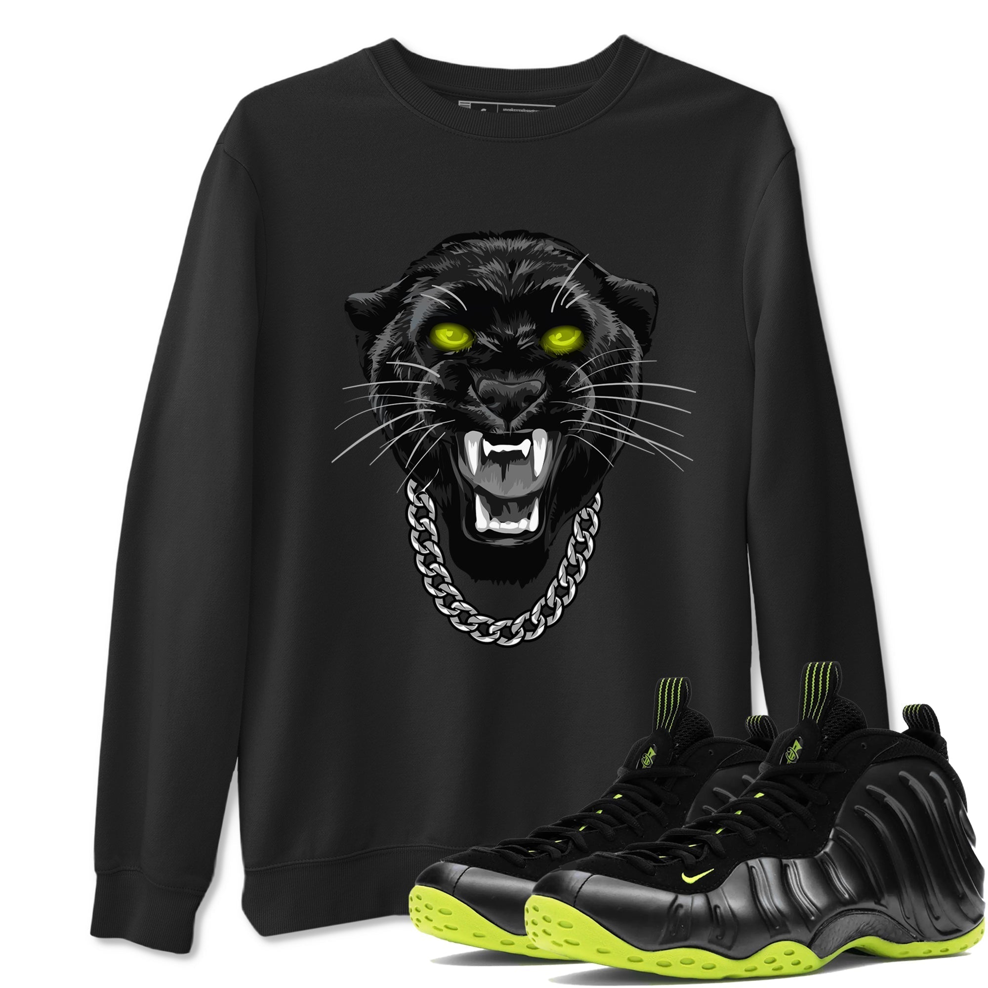 Gangster Black Cat snkmatch Tees - Air Foamposite One Black Volt