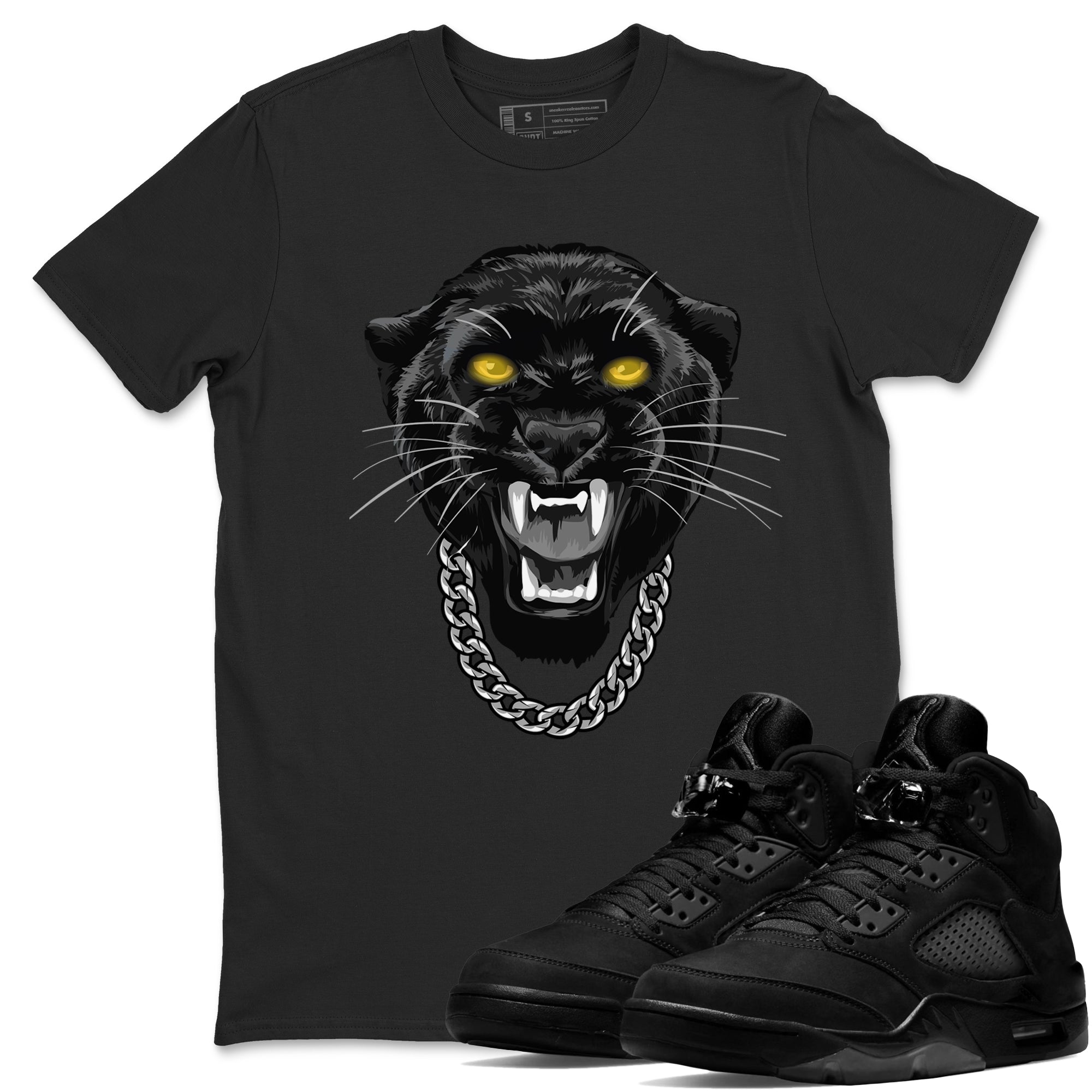 Gangster Black Cat snkmatch Tees - Air Jordan 5 Black Cat