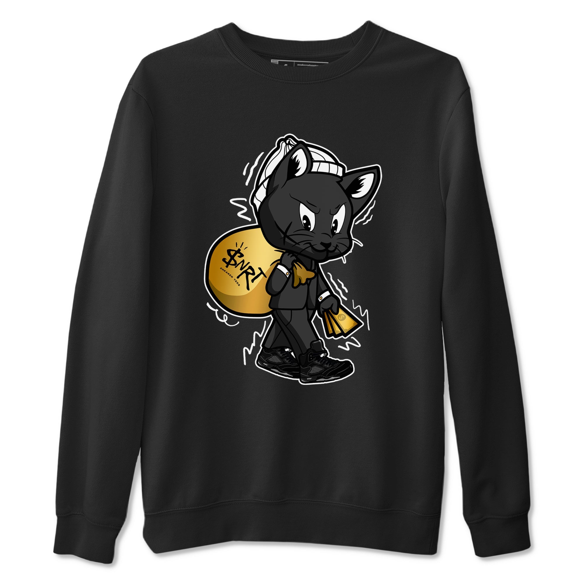 Gangster Cat snkmatch Tees - Air Jordan 5 Black Cat