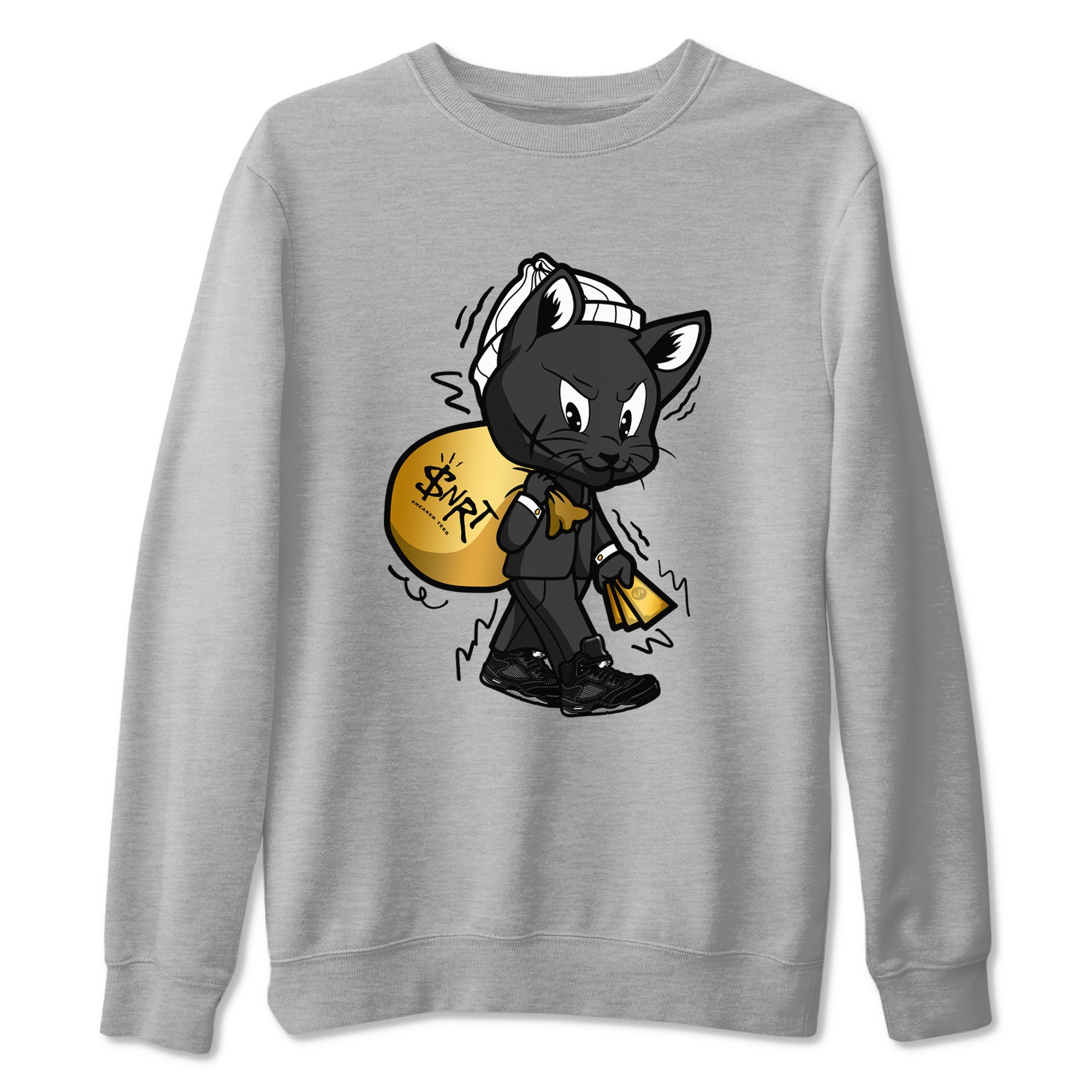 Gangster Cat snkmatch Tees - Air Jordan 5 Black Cat
