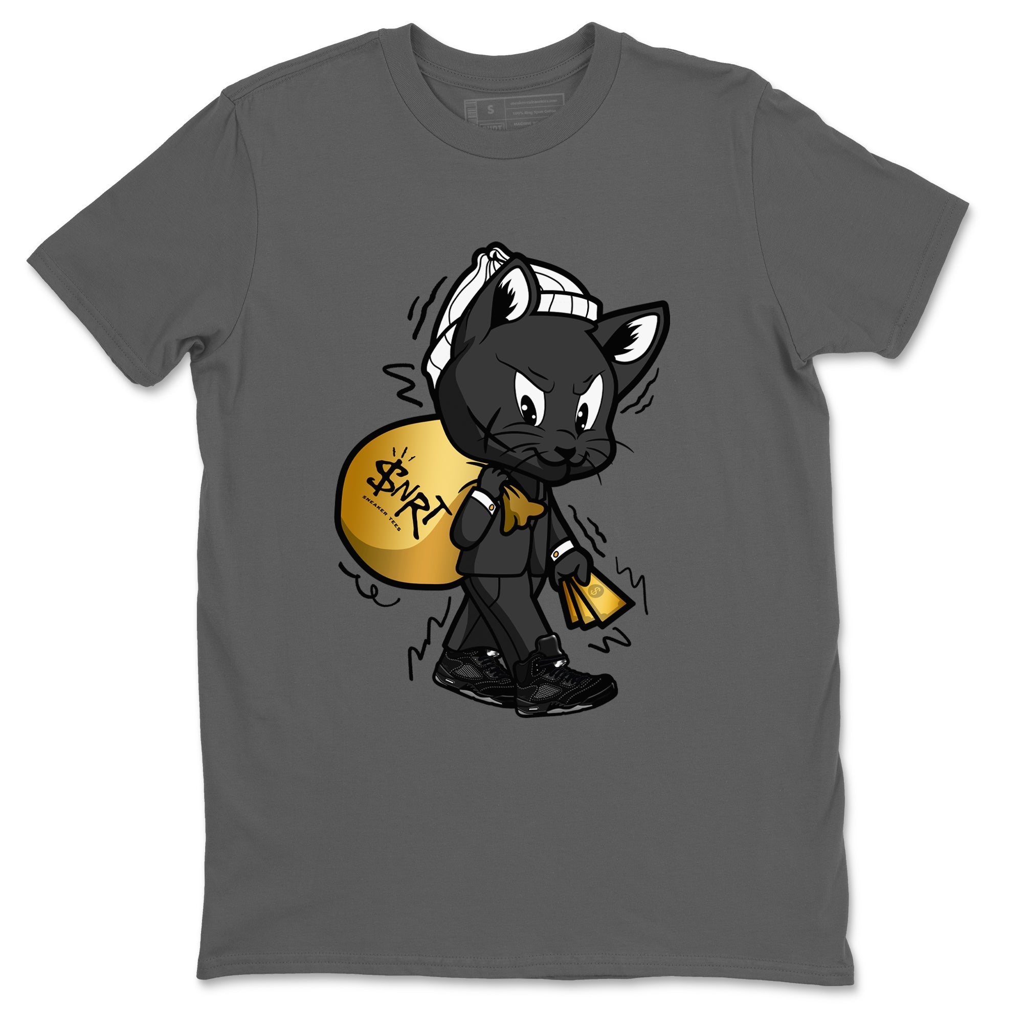 Gangster Cat snkmatch Tees - Air Jordan 5 Black Cat