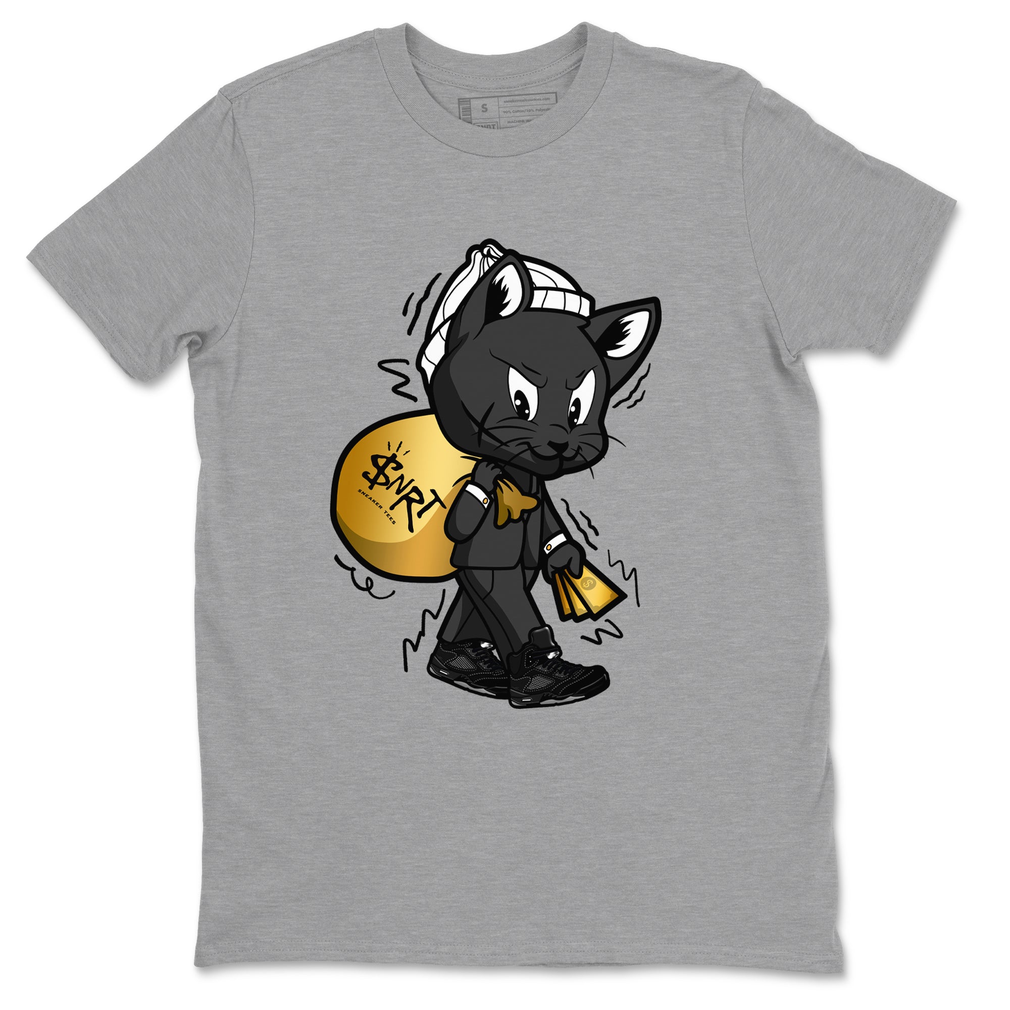 Gangster Cat snkmatch Tees - Air Jordan 5 Black Cat
