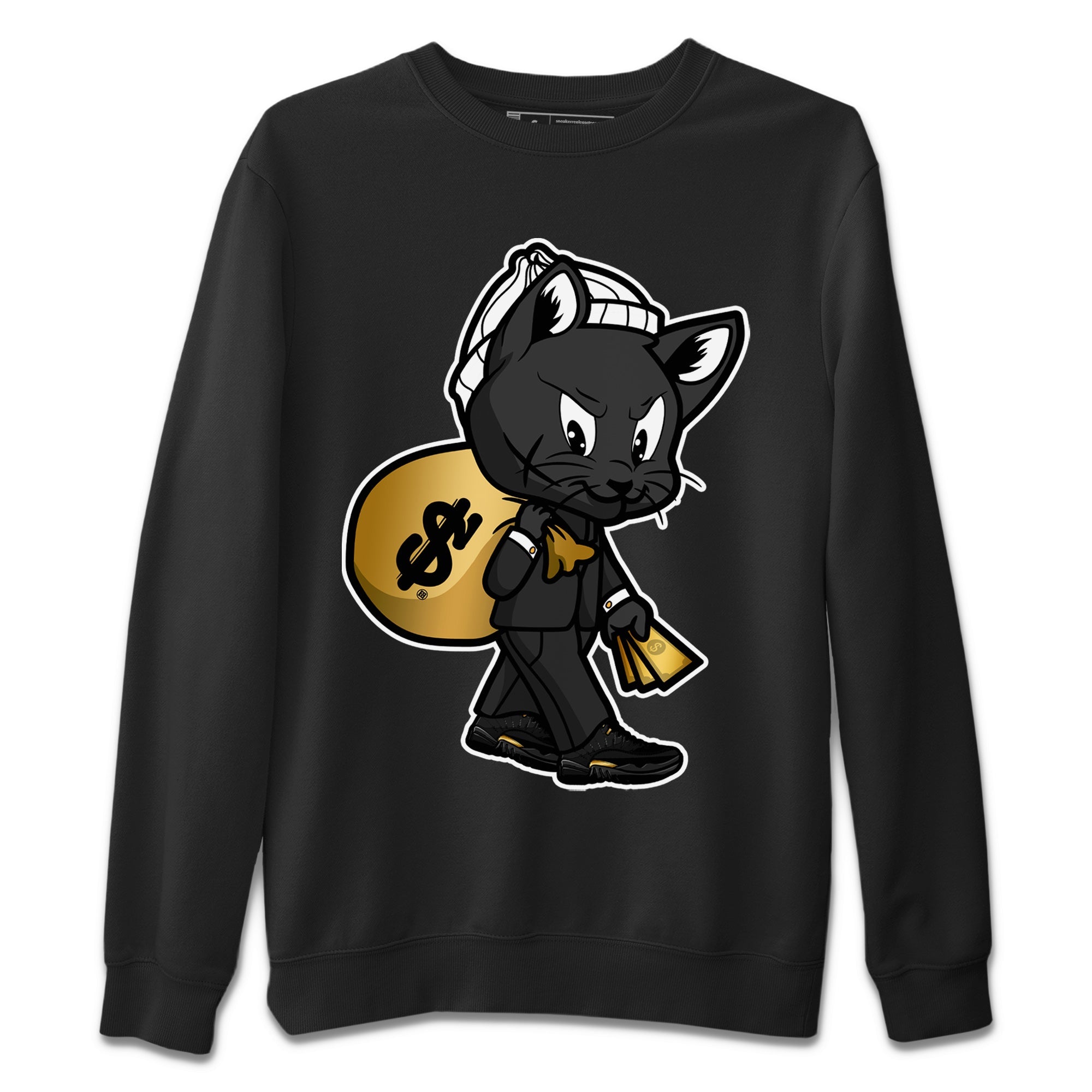 Gangster Cat Unisex Tops - Air Jordan 12 Black Taxi