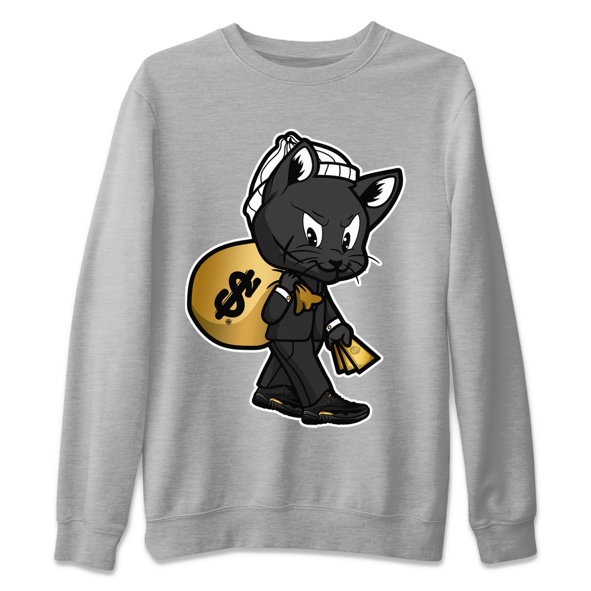 Gangster Cat Unisex Tops - Air Jordan 12 Black Taxi