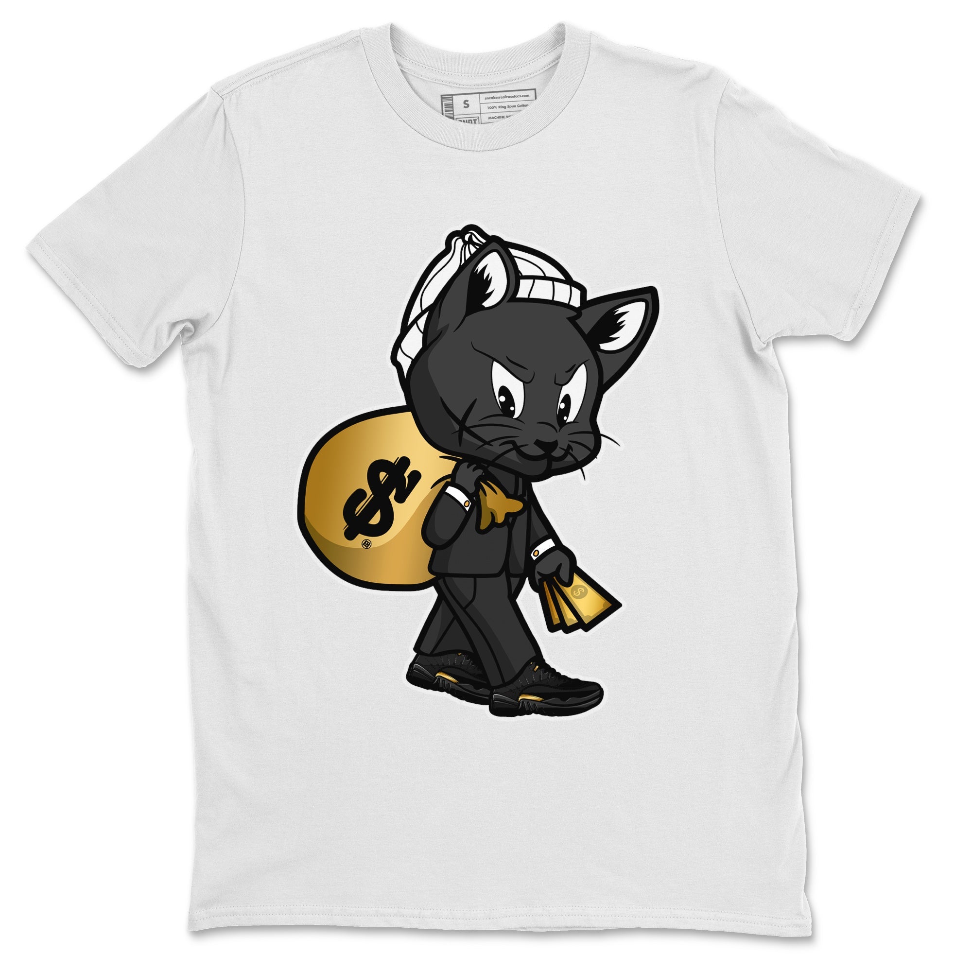 Gangster Cat Unisex Tops - Air Jordan 12 Black Taxi