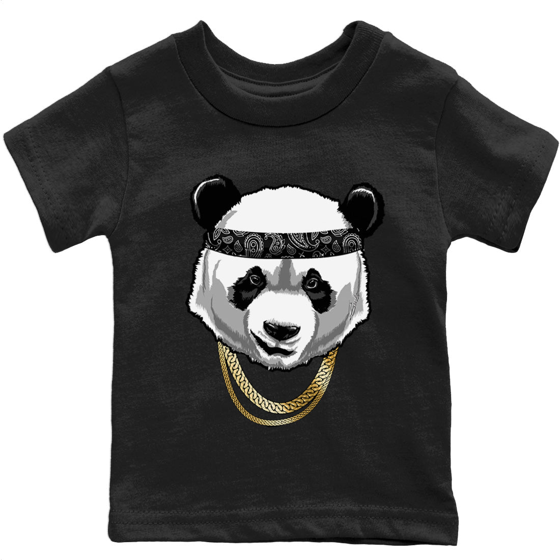 Gangster Panda Kids Tops - Air Jordan 12 Black Taxi