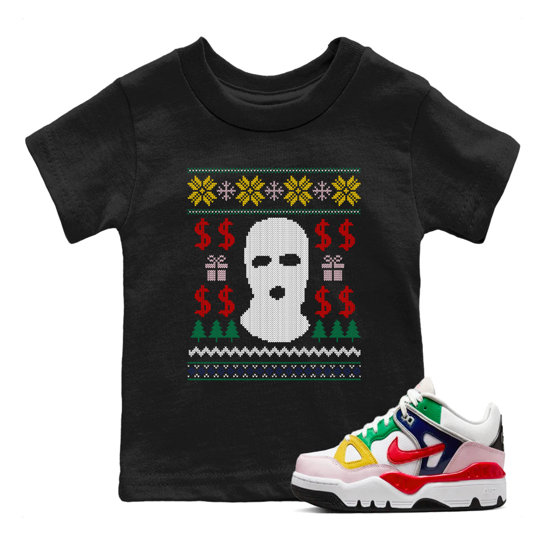 Gangster Ugly Sweater snkmatch Tees Kids - Air Force 3 Blue Void and Tour Yellow