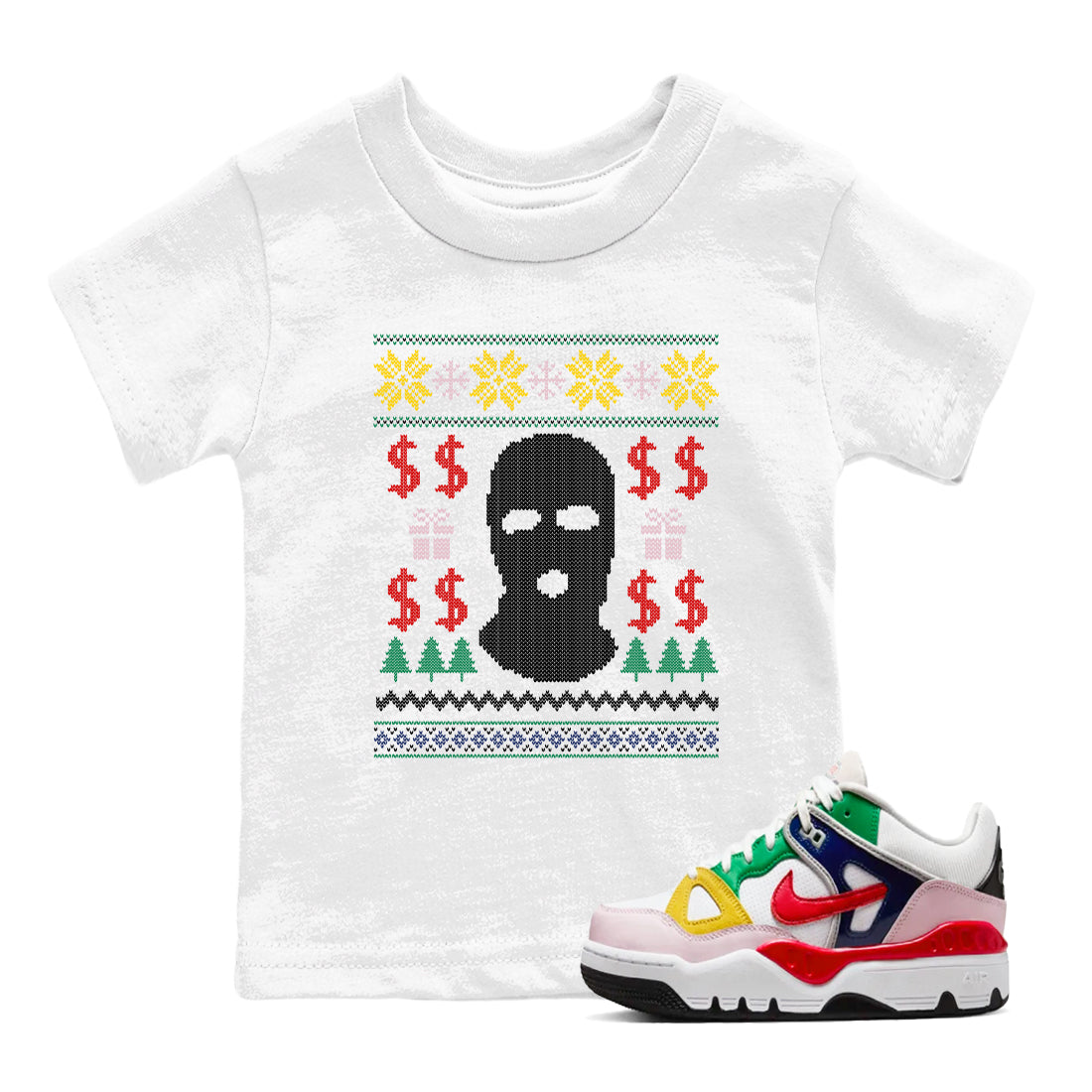 Gangster Ugly Sweater snkmatch Tees Kids - Air Force 3 Blue Void and Tour Yellow