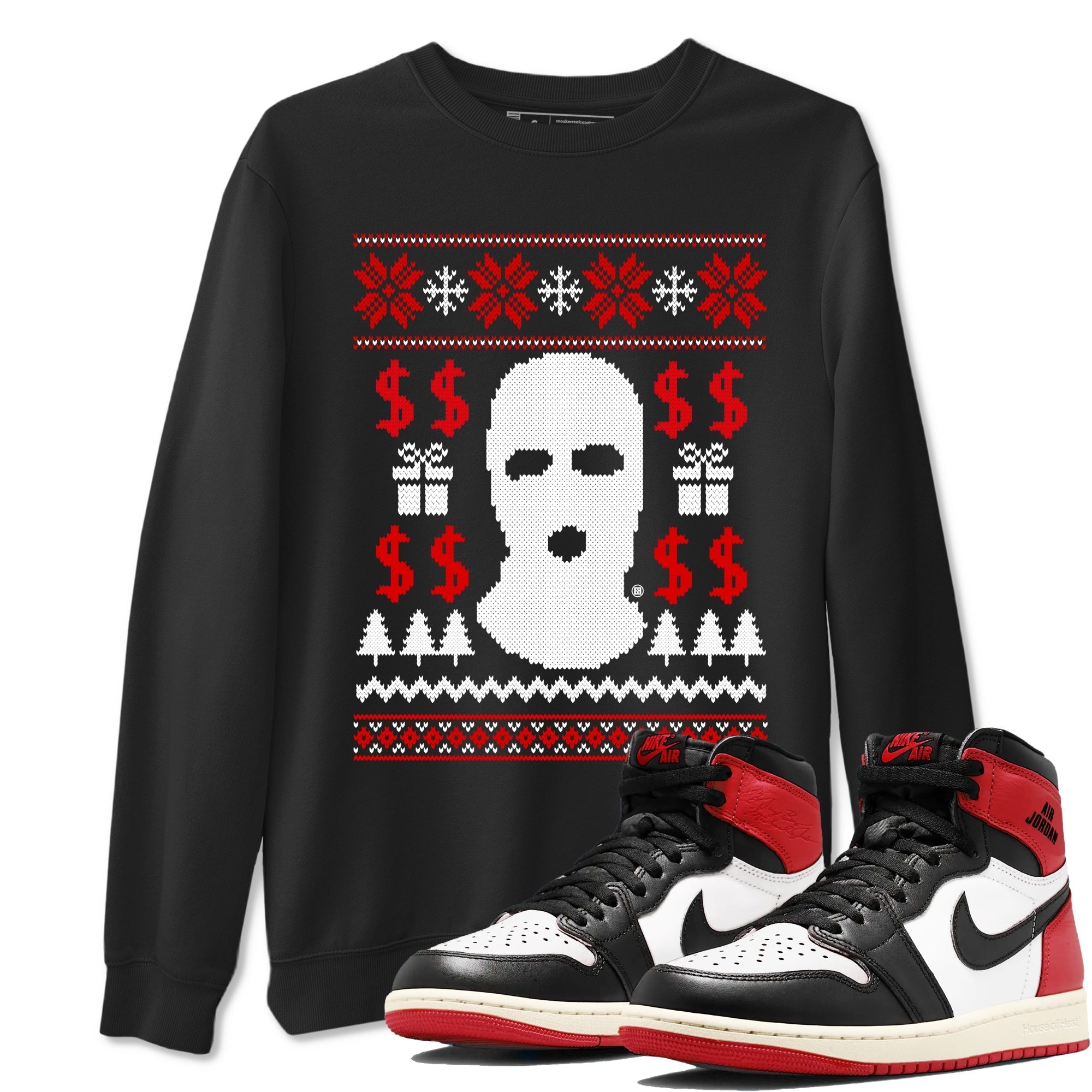 Gangster Ugly Sweater snkmatch Tees - Air Jordan 1 Black Toe Reimagined