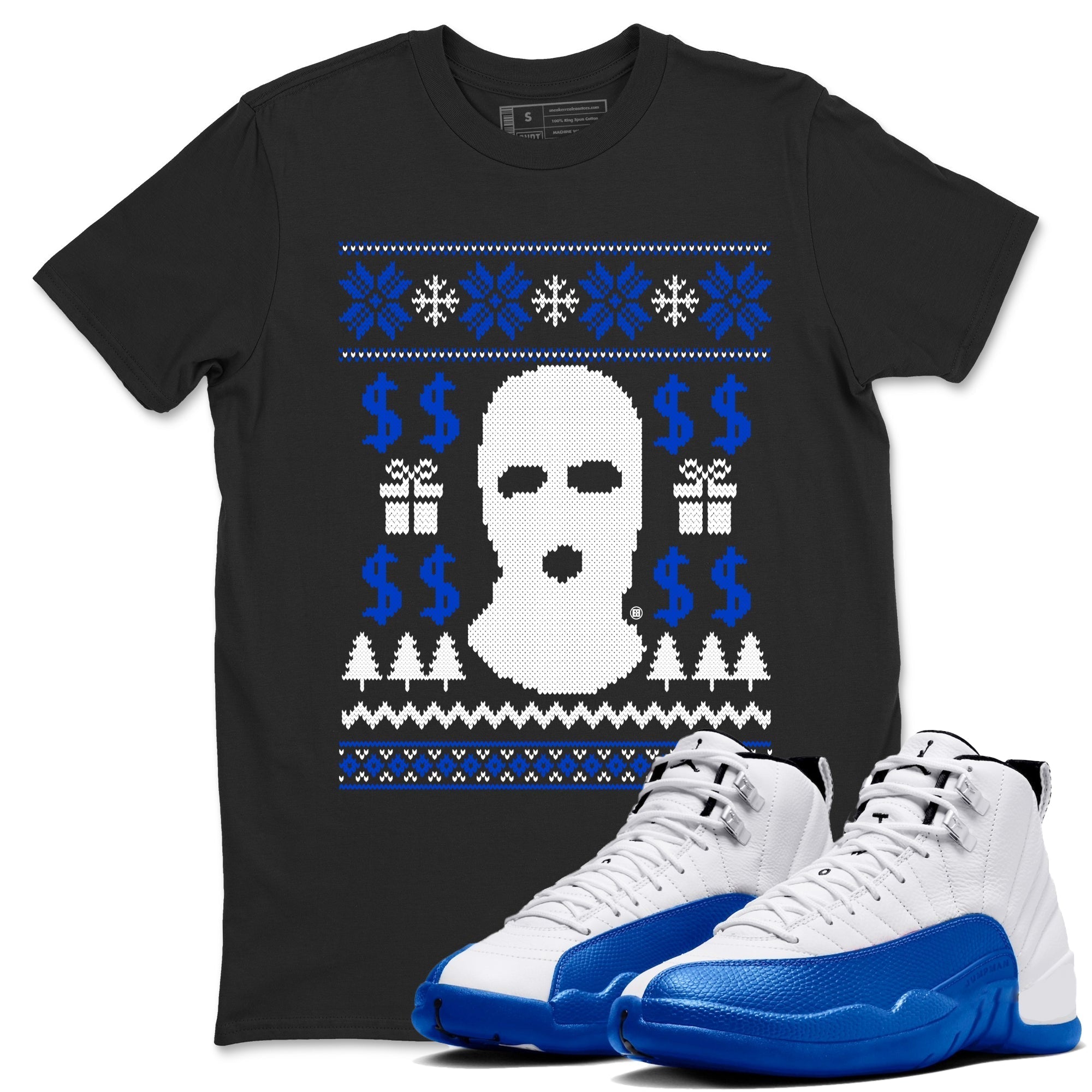 Gangster Ugly Sweater snkmatch Tees - Air Jordan 12 Blueberry