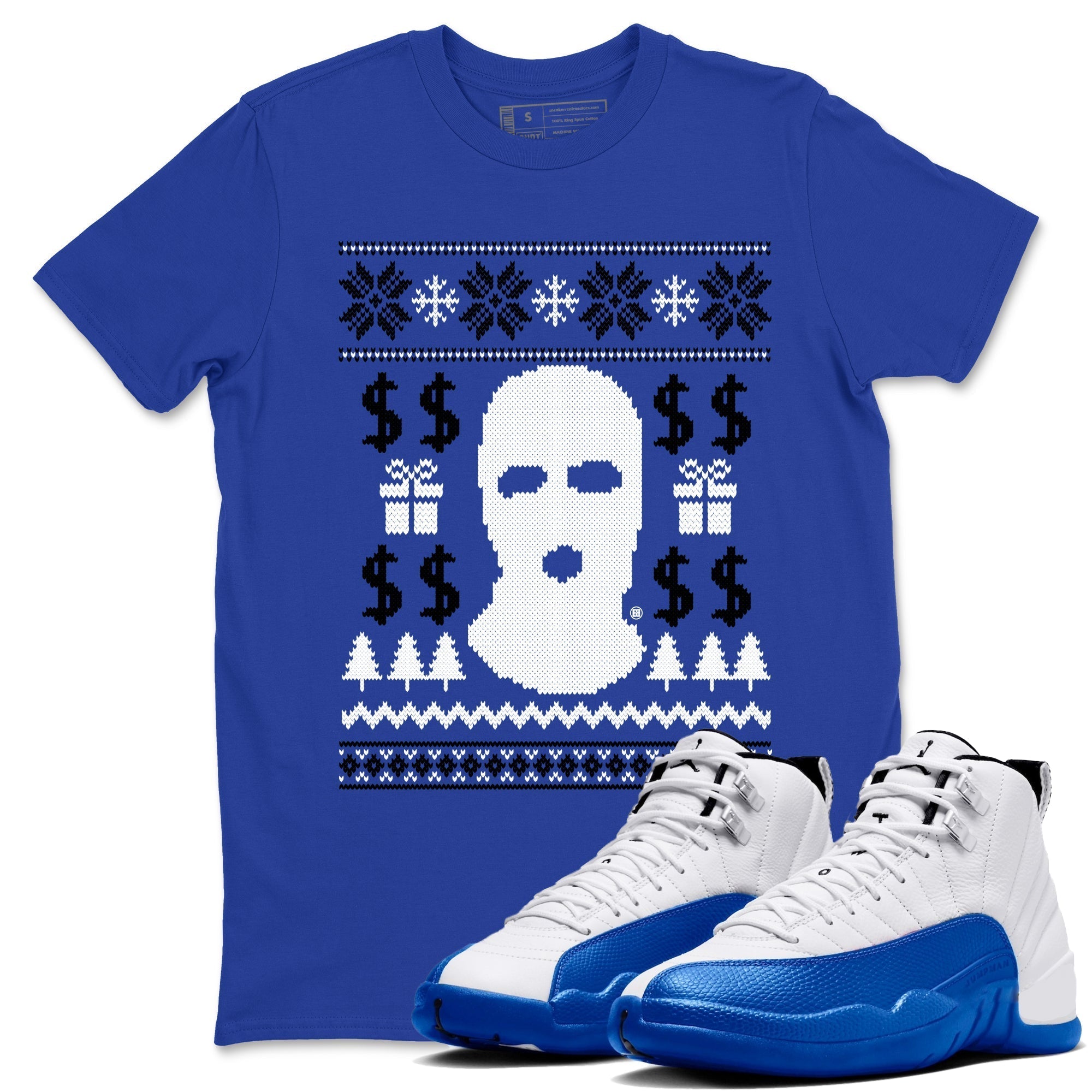 Gangster Ugly Sweater snkmatch Tees - Air Jordan 12 Blueberry