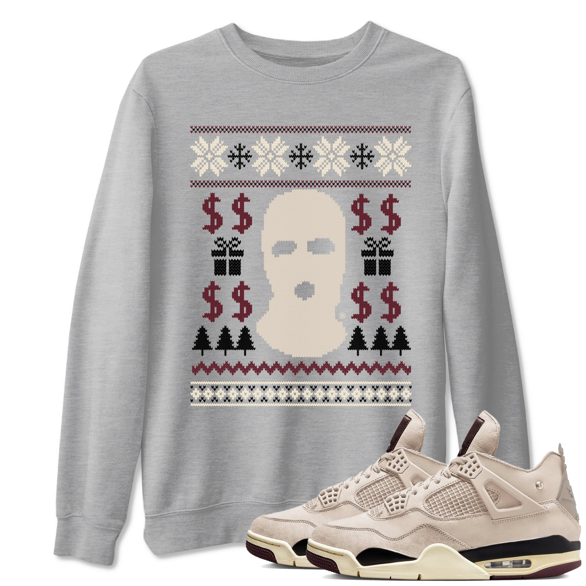 Gangster Ugly Sweater snkmatch Tees - Air Jordan 4 A Ma Maniere x Fossil Stone