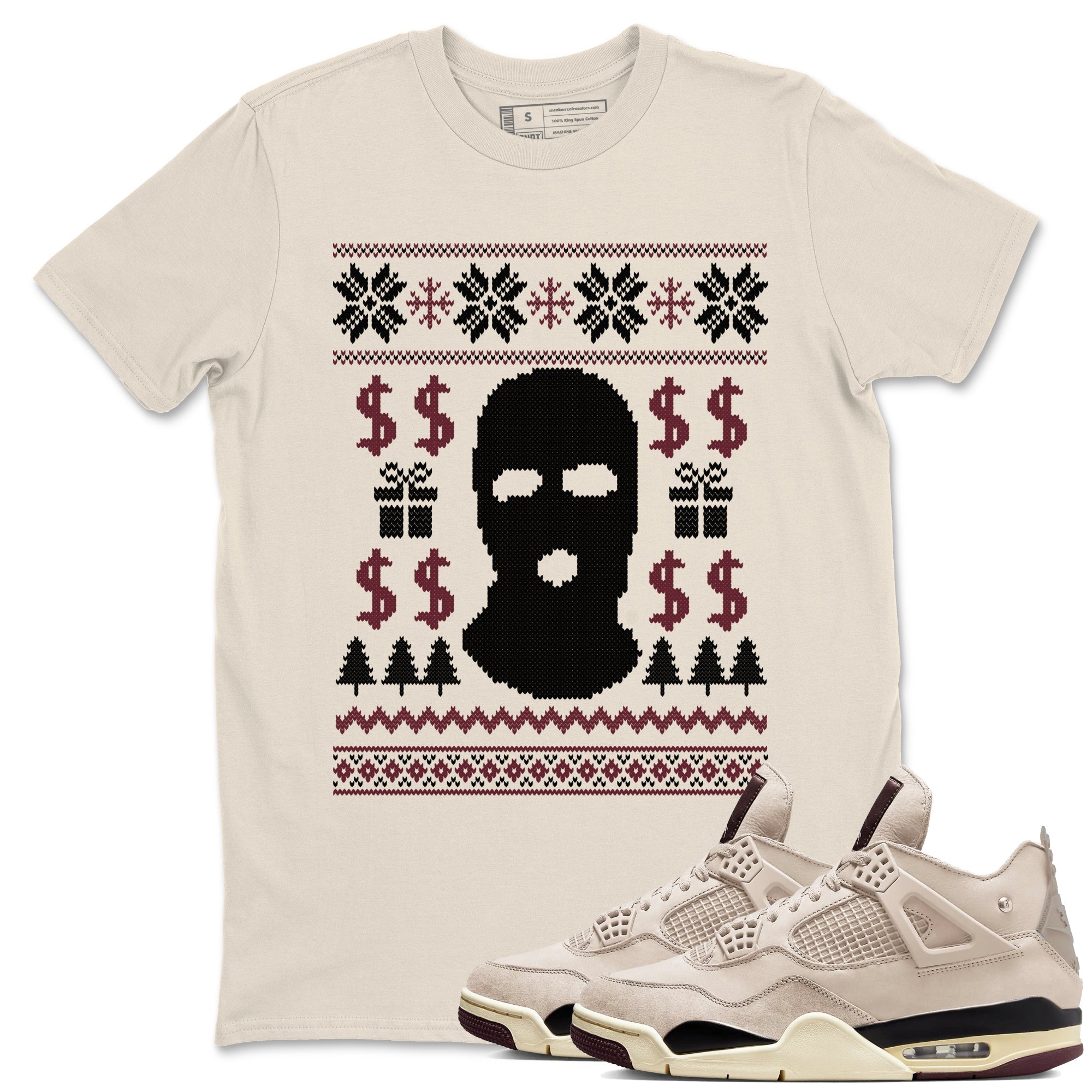 Gangster Ugly Sweater snkmatch Tees - Air Jordan 4 A Ma Maniere x Fossil Stone