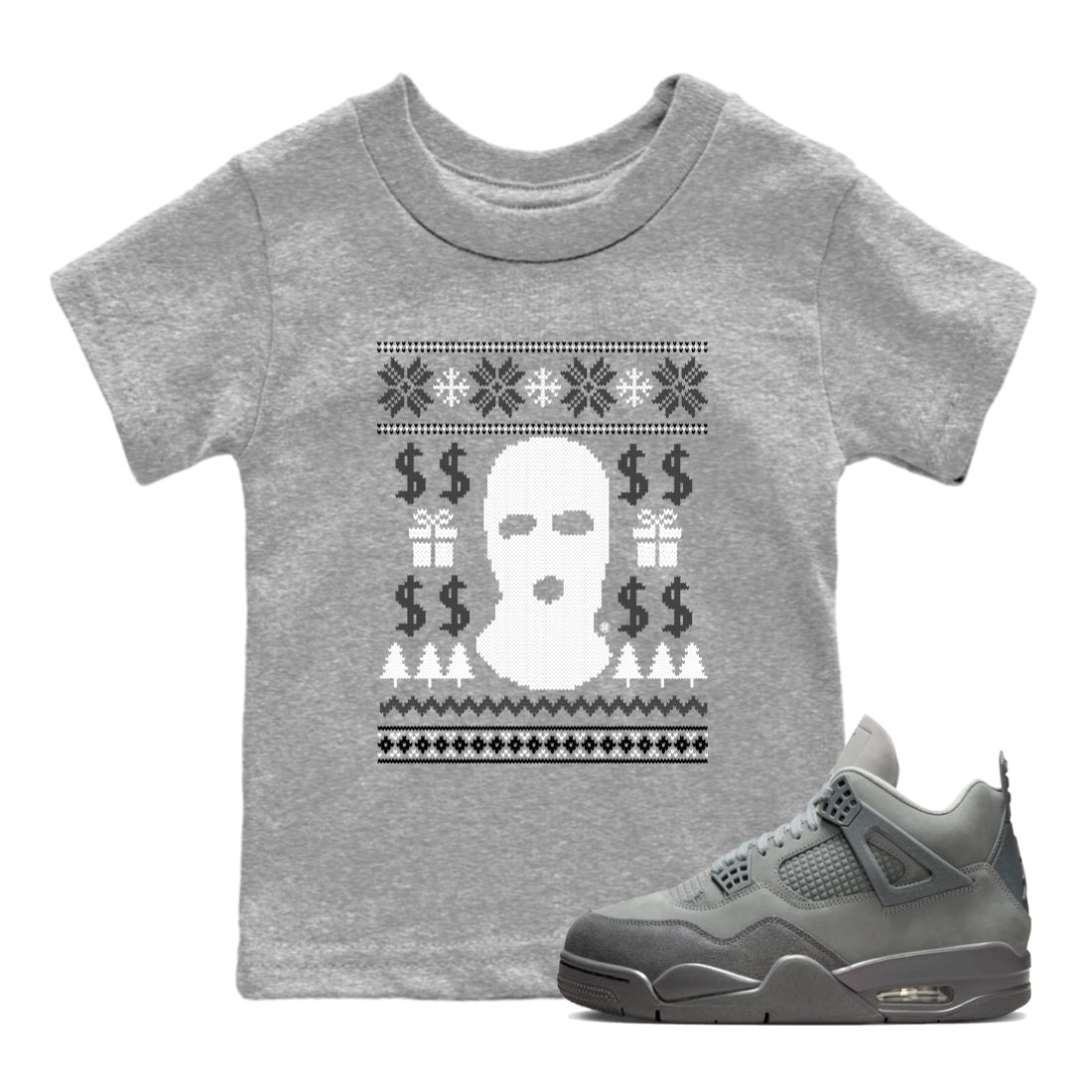 Gangster Ugly Sweater snkmatch Tees Kids - Air Jordan 4 Wet Cement
