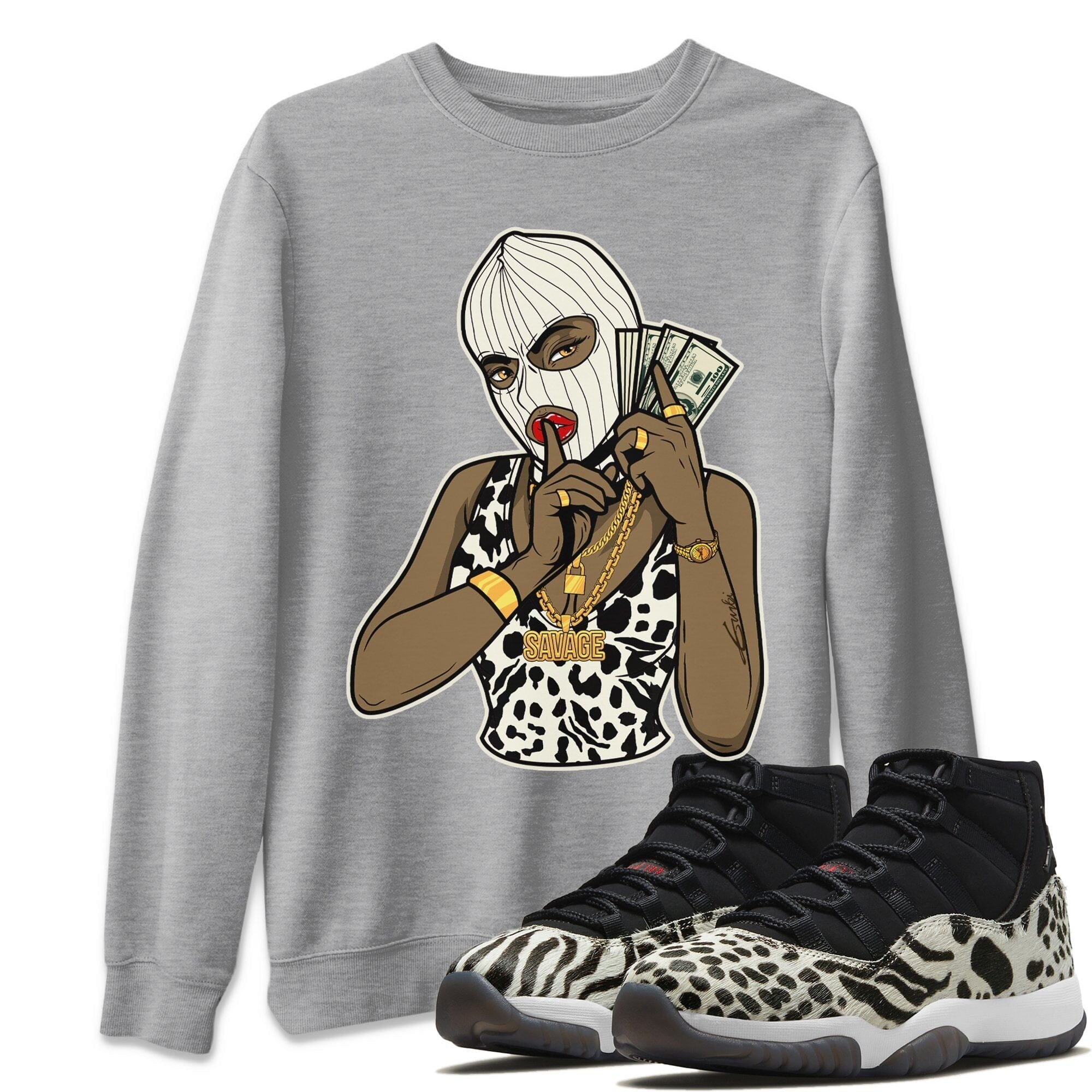Gangster Women Unisex Tops - Air Jordan 11 Animal Instinct